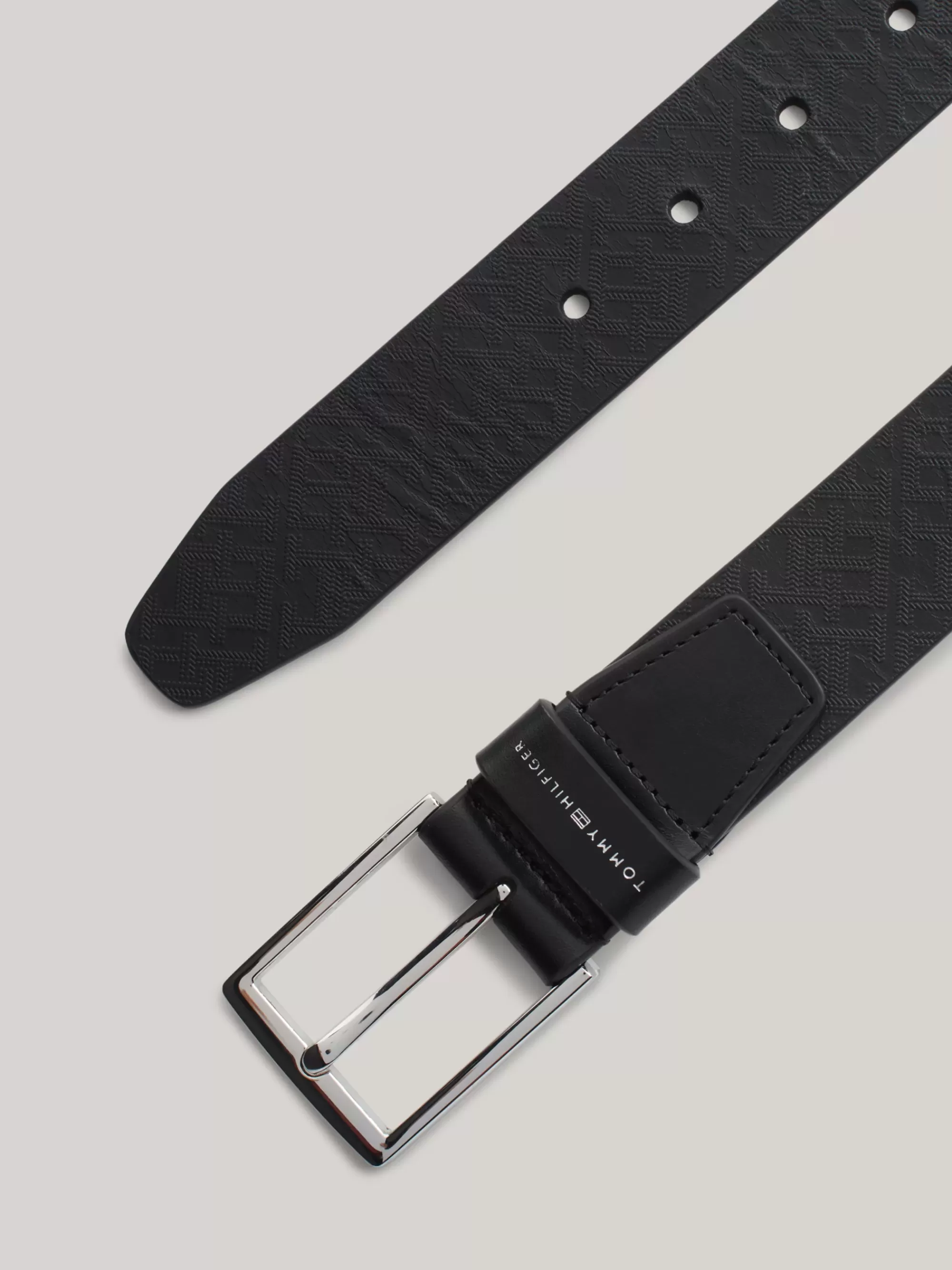 Riemen*Tommy Hilfiger TH Business Riem Met Monogram In Reliëf BLACK