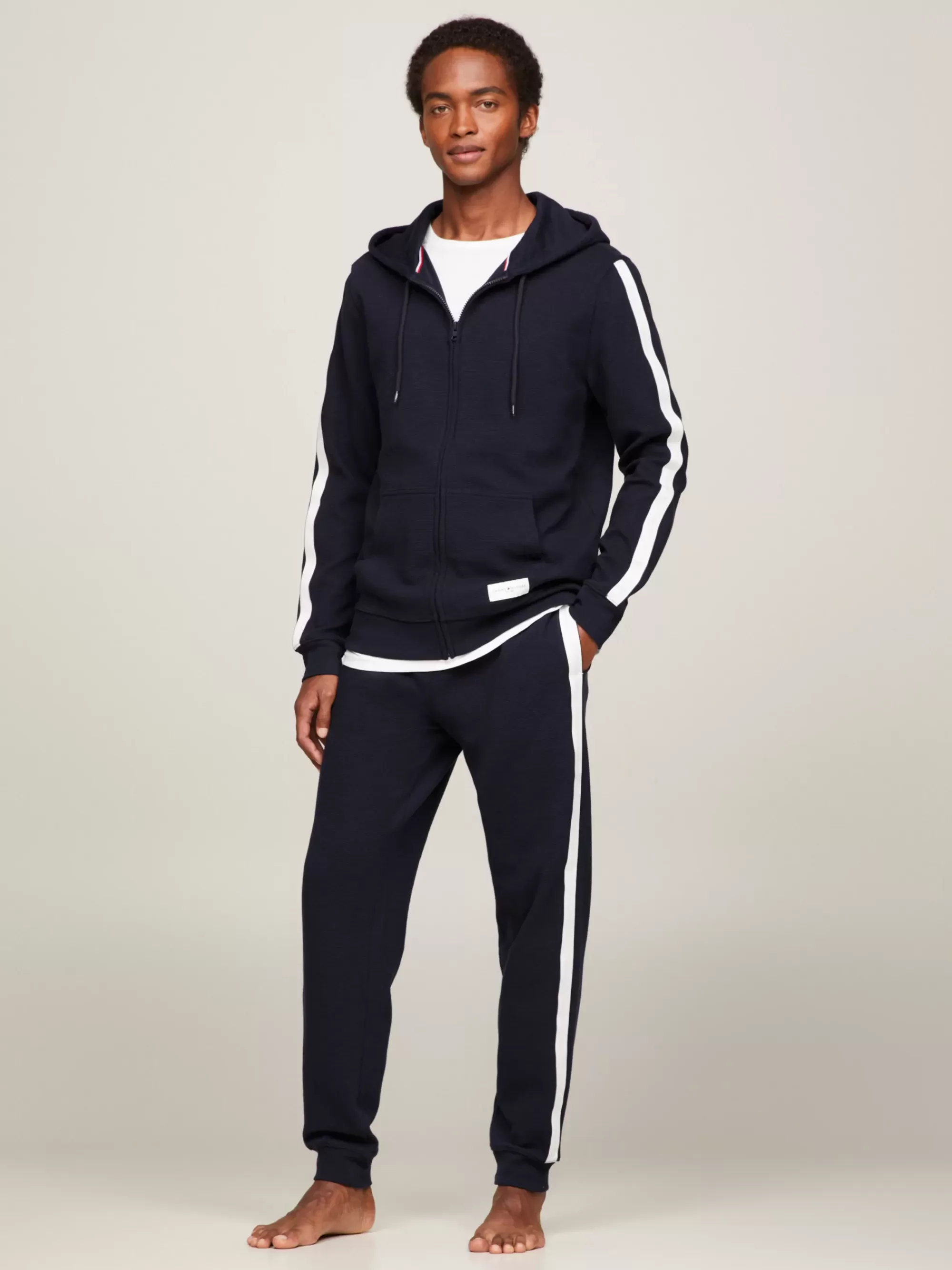 Loungewear*Tommy Hilfiger TH Established Loungehoodie Met Rits DESERT SKY