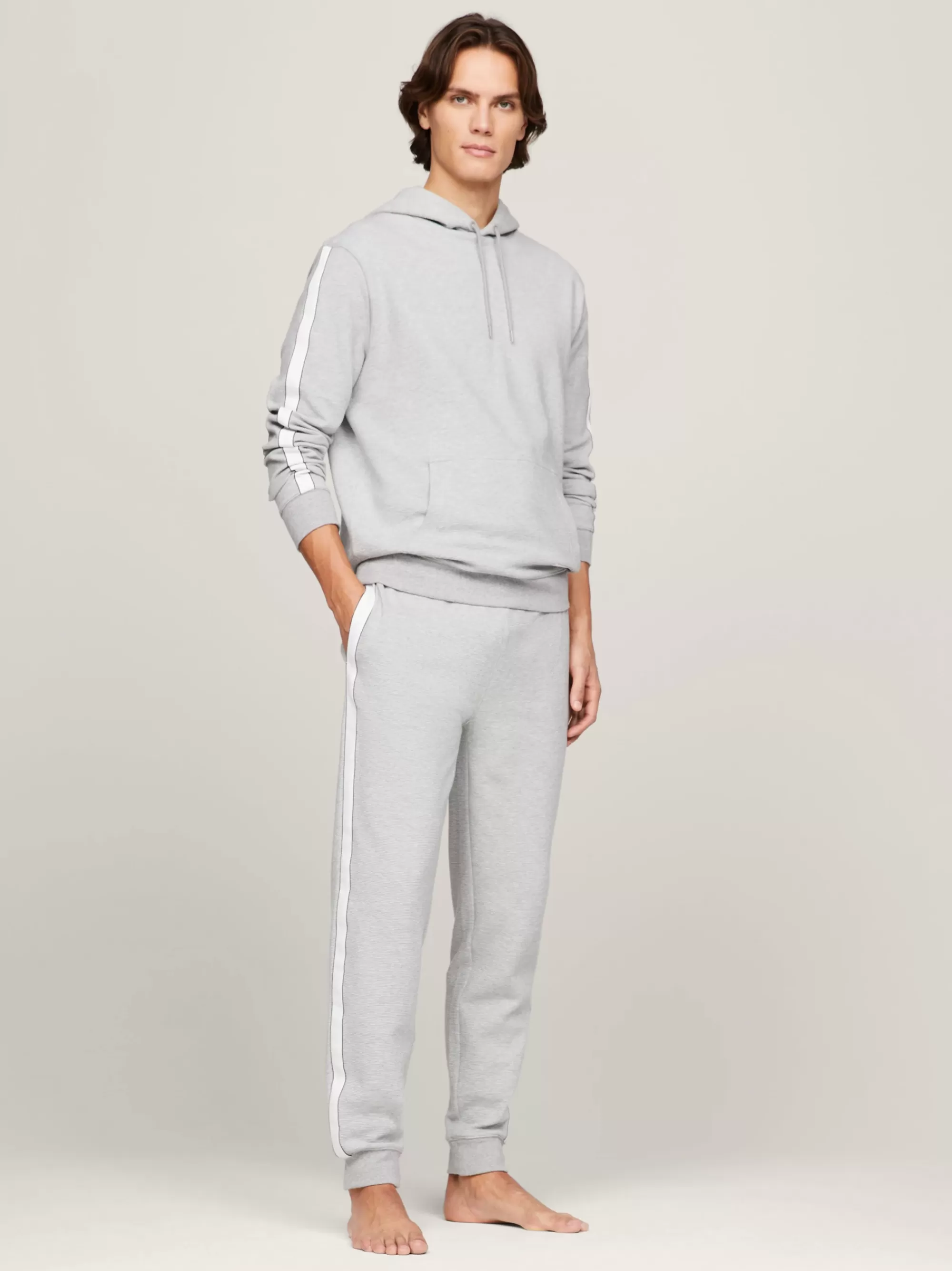 Loungewear*Tommy Hilfiger TH Established Loungejogger Met Boorden LIGHT GREY HEATHER