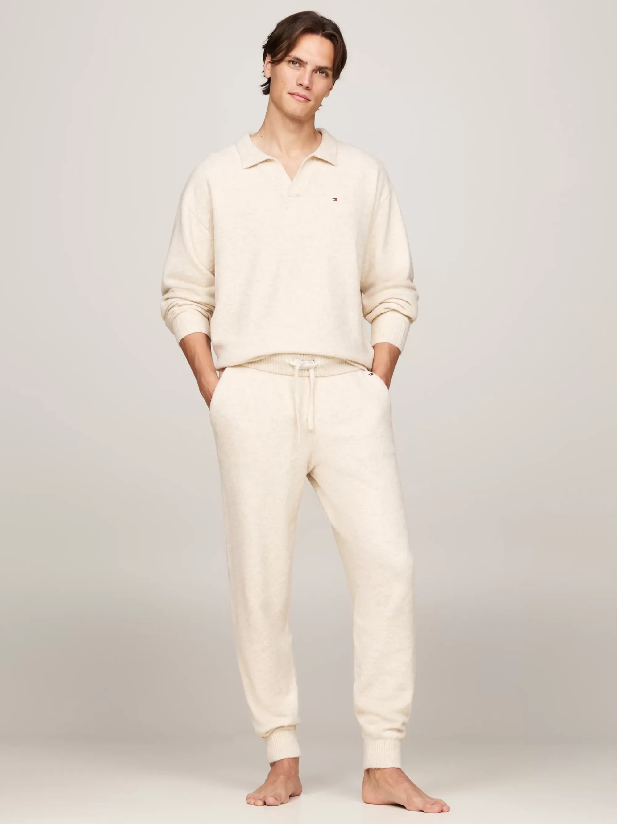 Loungewear*Tommy Hilfiger TH Established Loungejogger Met Wol HEATHERED OAT