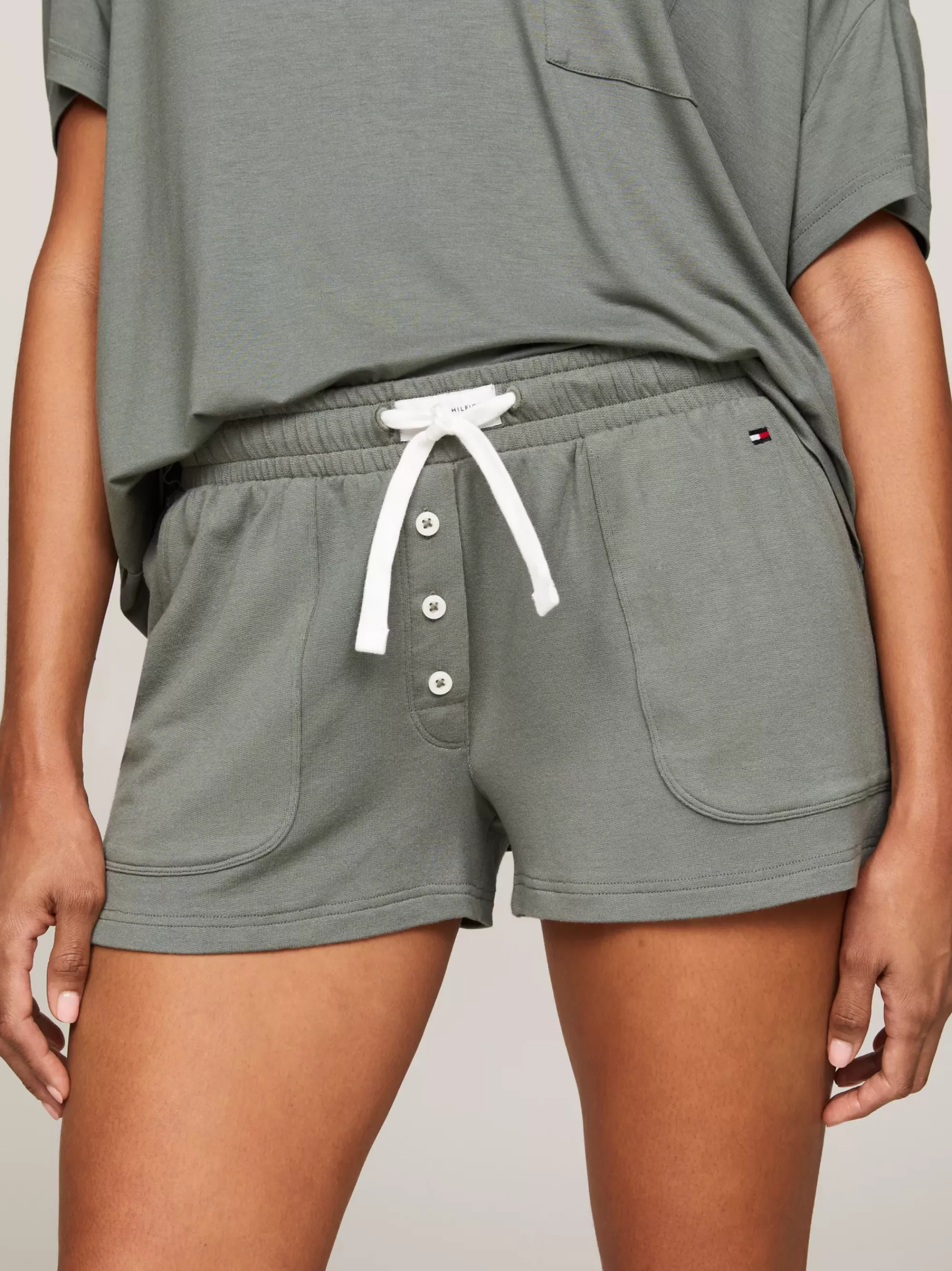 Loungewear*Tommy Hilfiger TH Established Loungeshort Met Logotaille STONEWASH GREEN