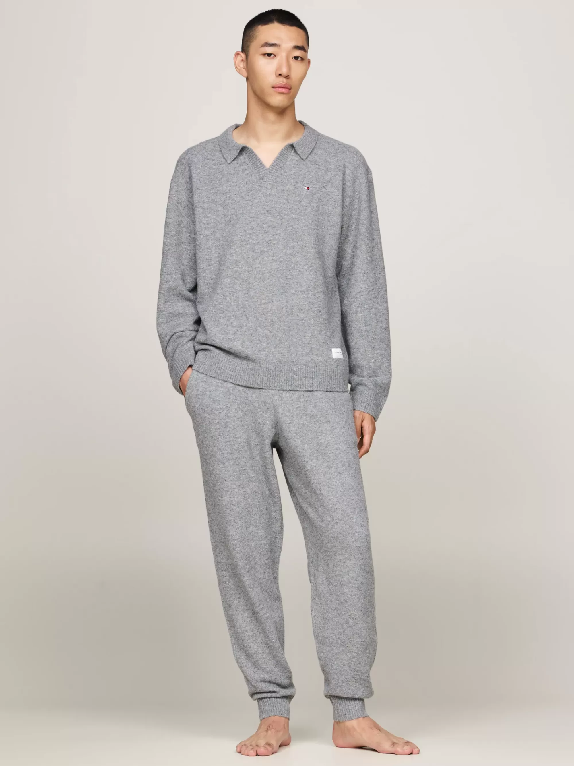 Loungewear*Tommy Hilfiger TH Established Loungetrui Met Wol MID GREY HT