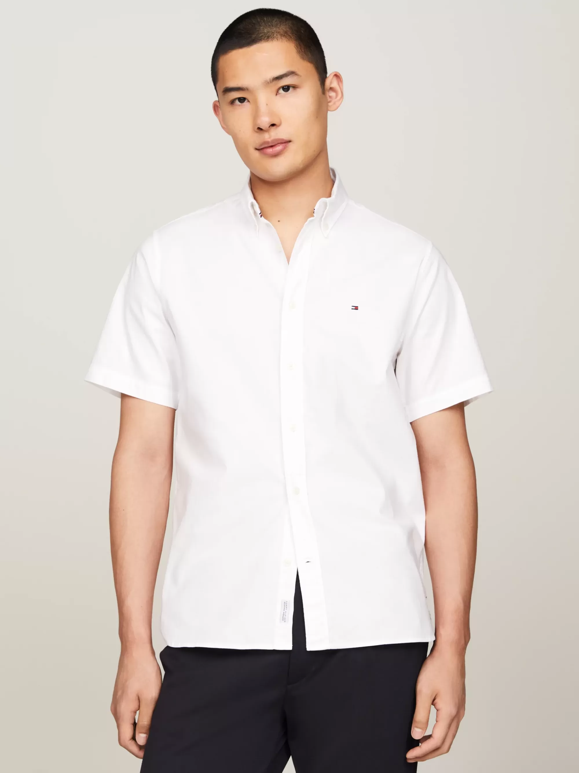 Overhemden*Tommy Hilfiger TH Flex 1985 Regular Oxford Overhemd WHITE