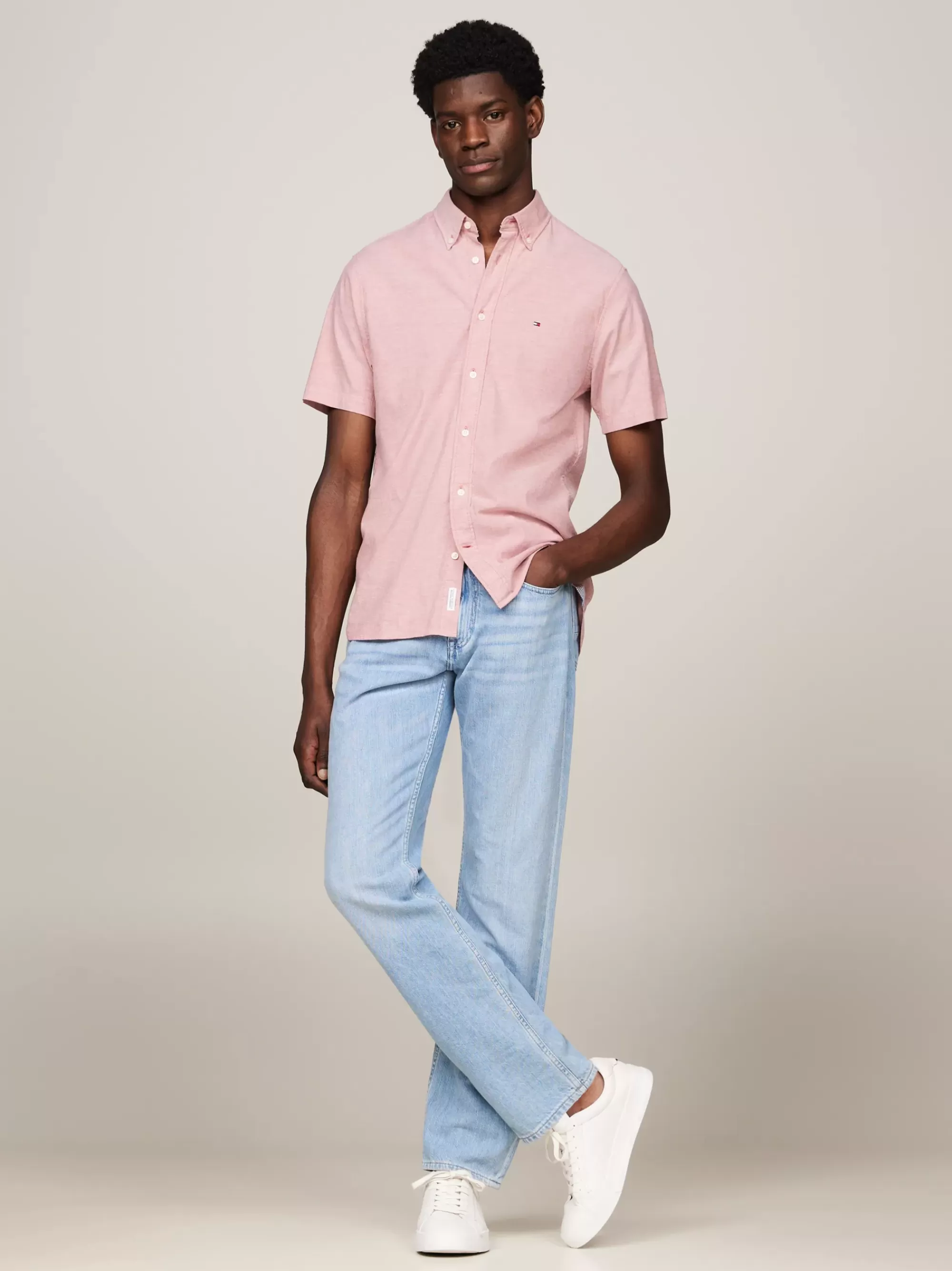 Overhemden*Tommy Hilfiger TH Flex 1985 Regular Oxford Overhemd TERRA RED