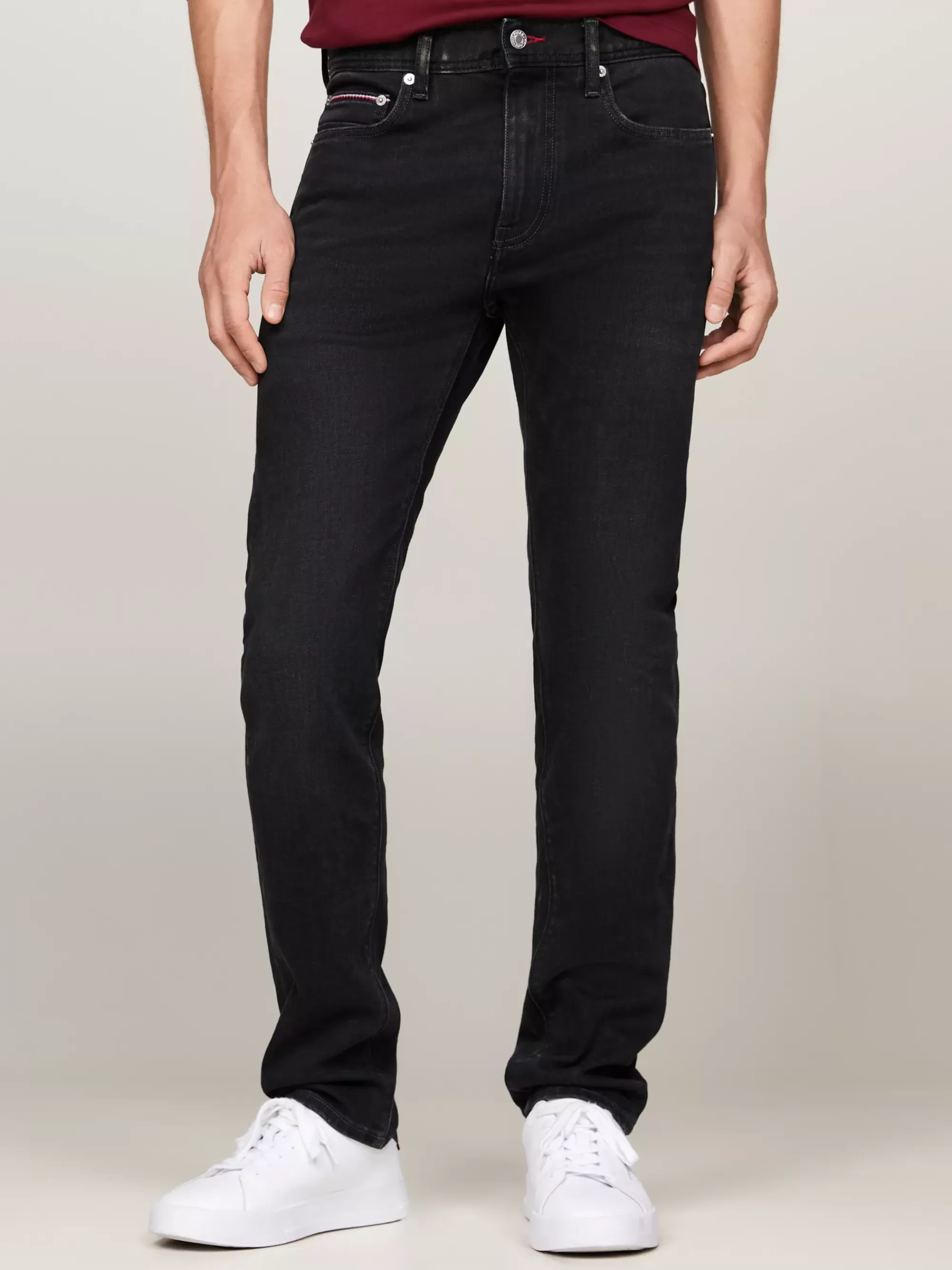 Jeans*Tommy Hilfiger TH Flex Bleecker Zwarte Slim Jeans CROW BLACK