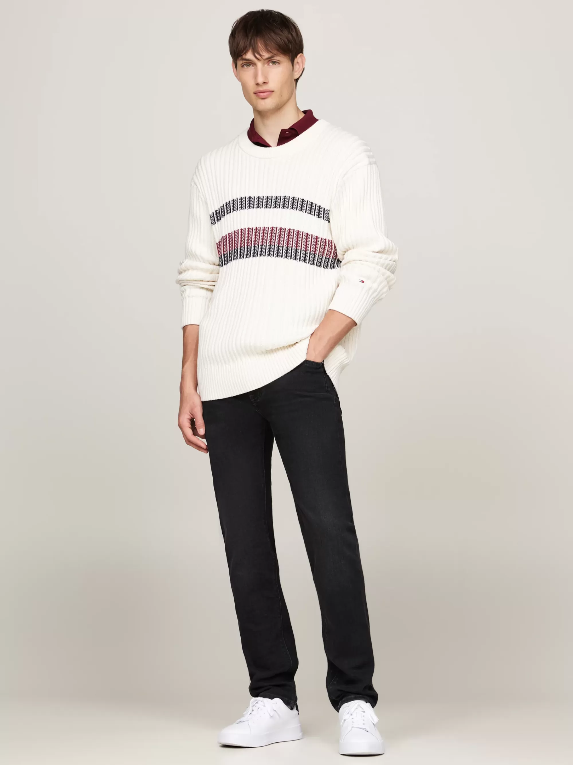 Jeans*Tommy Hilfiger TH Flex Bleecker Zwarte Slim Jeans CROW BLACK