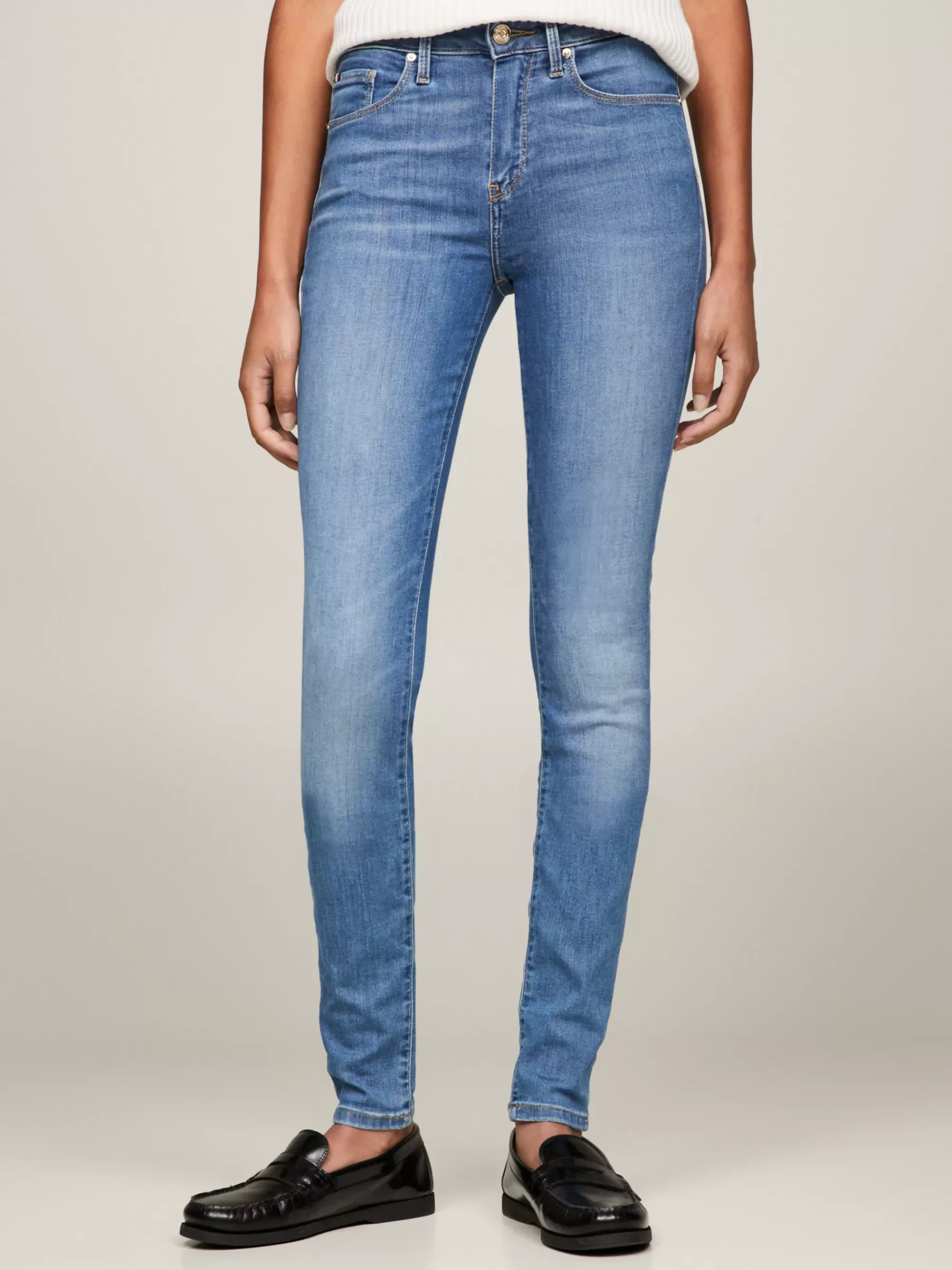 Jeans*Tommy Hilfiger TH Flex Como Mid Rise Skinny Jeans Met Fading IZZY