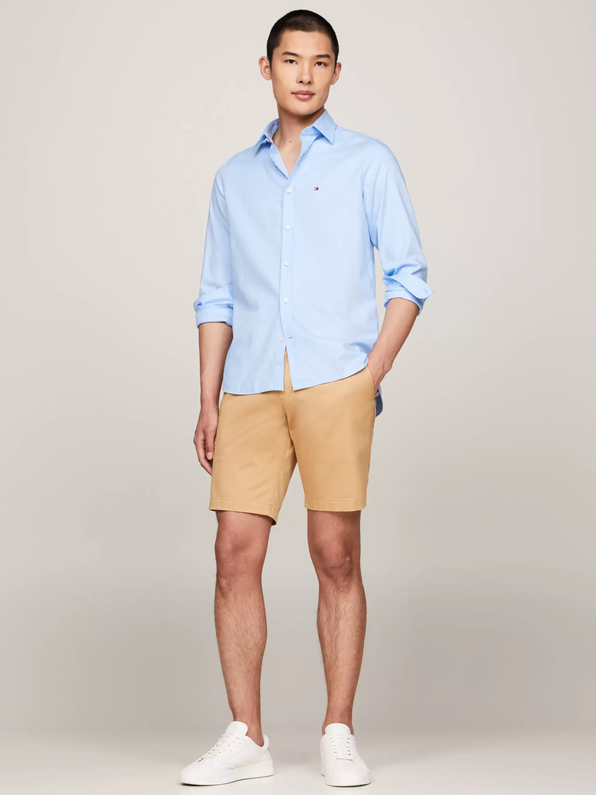 Overhemden*Tommy Hilfiger TH Flex Dobby Slim Fit Overhemd VESSEL BLUE