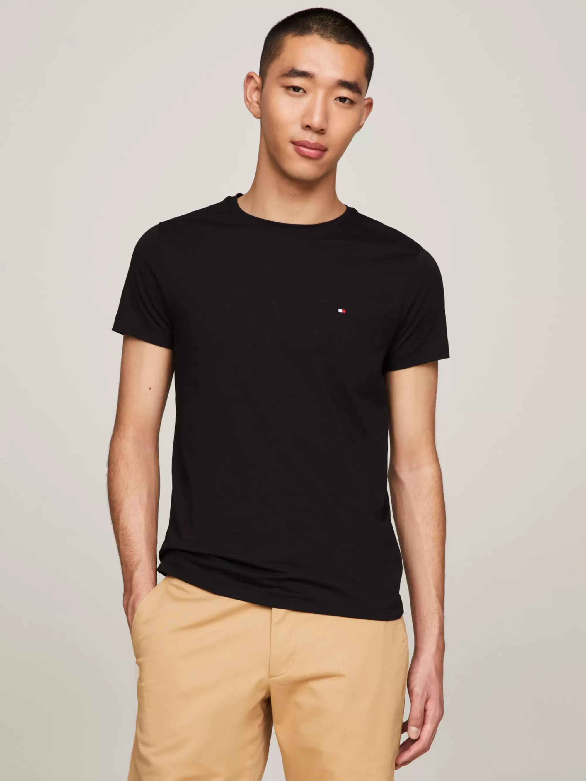 T-Shirts*Tommy Hilfiger TH Flex Extra Slim Fit T-shirt BLACK