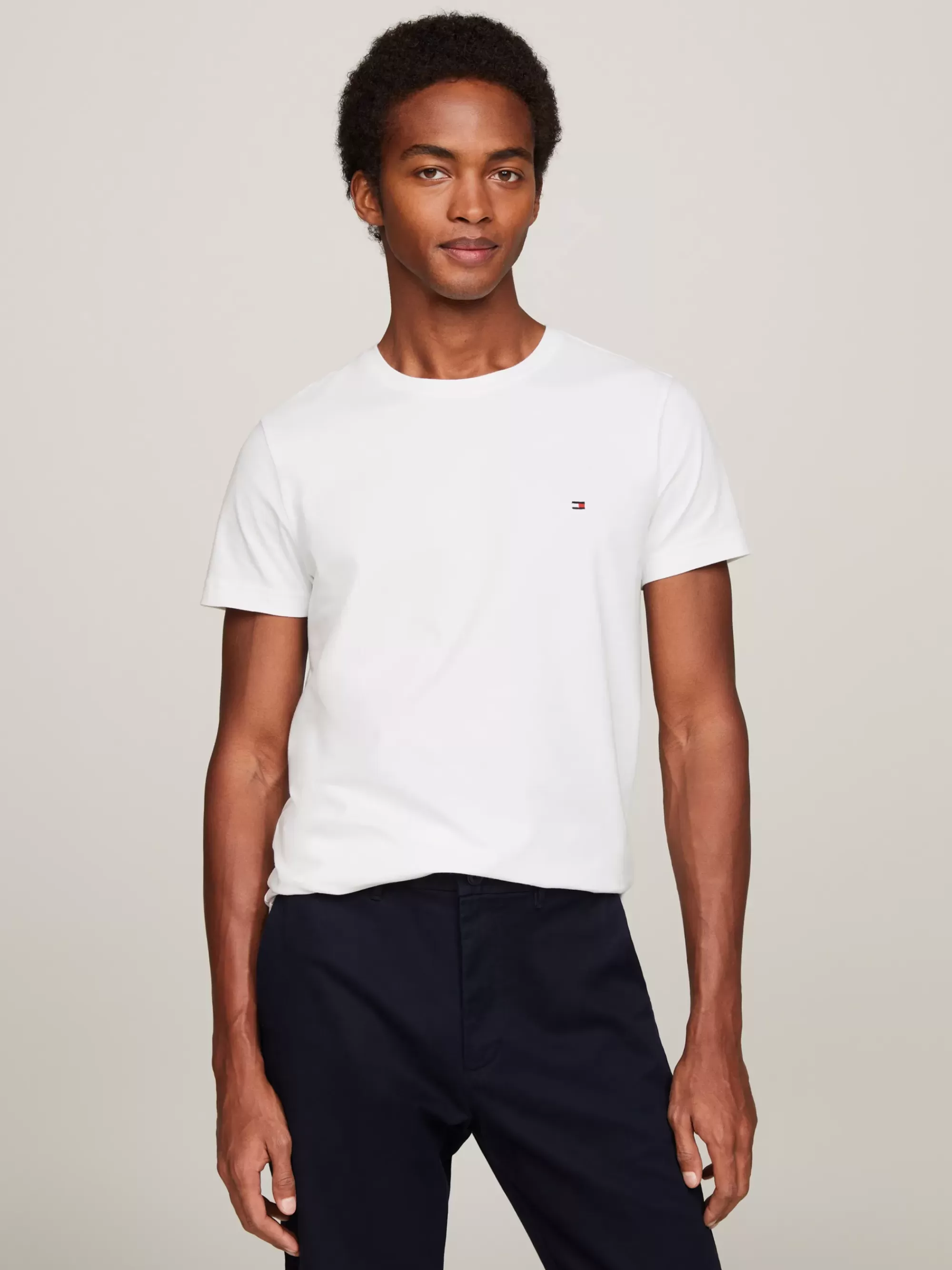 T-Shirts*Tommy Hilfiger TH Flex Extra Slim Fit T-shirt WHITE