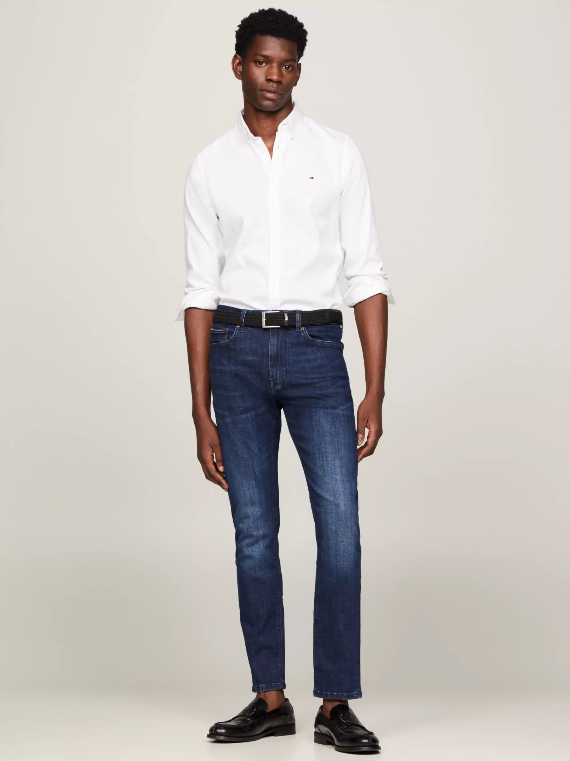 Overhemden*Tommy Hilfiger TH Flex Overhemd Van Poplin-dobby WHITE