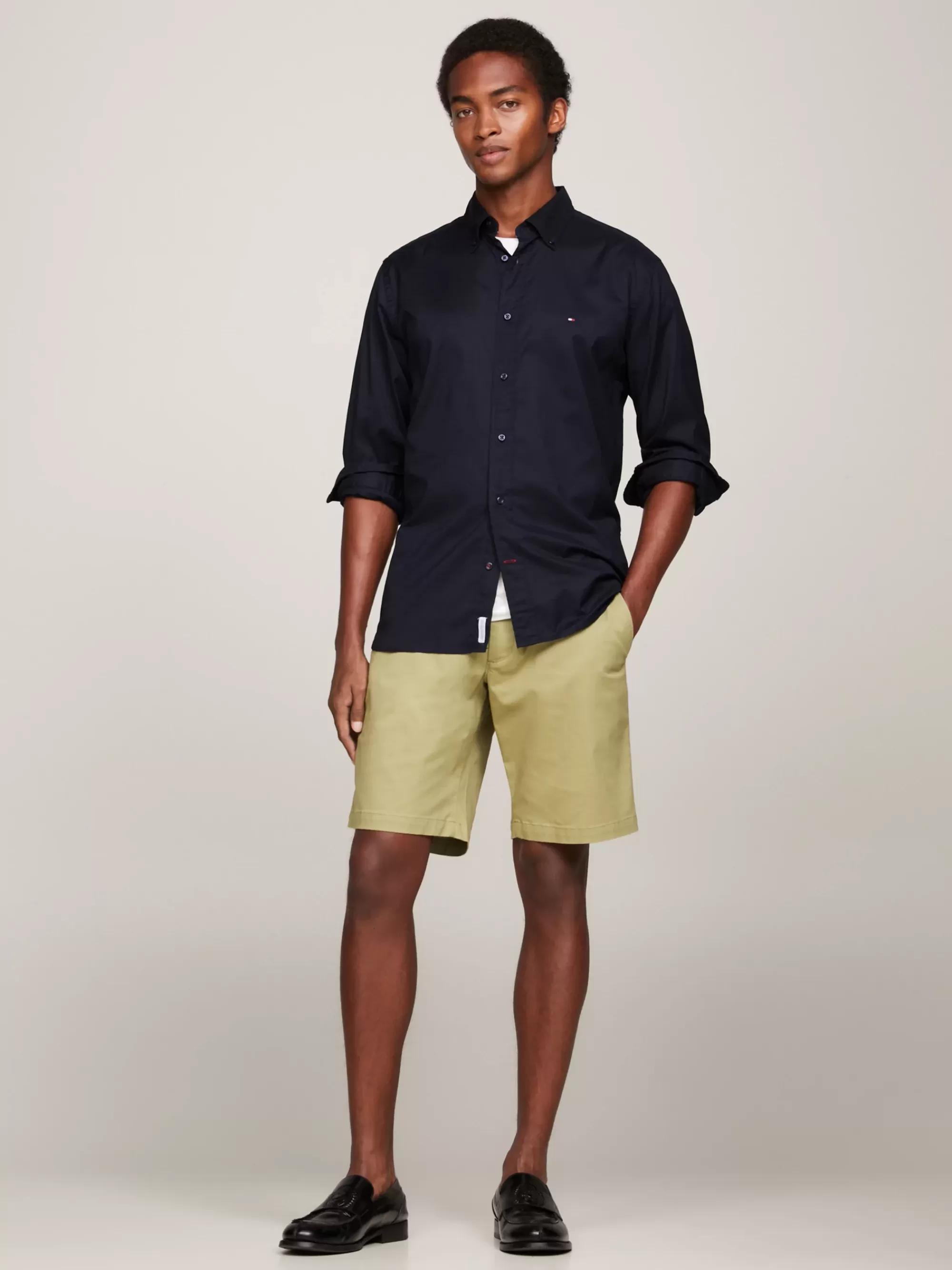 Overhemden*Tommy Hilfiger TH Flex Overhemd Van Poplin-katoen DESERT SKY