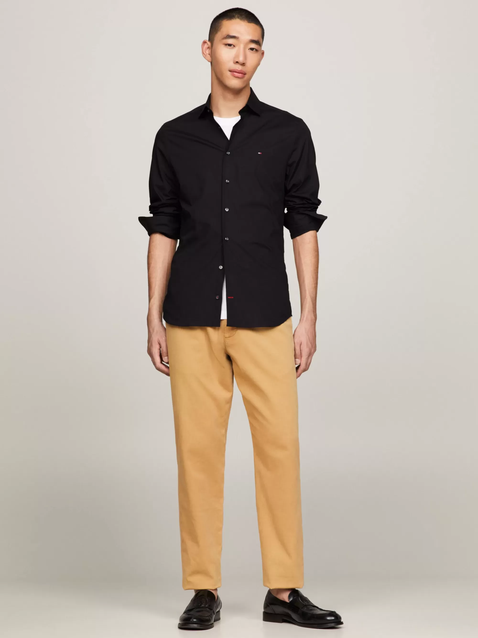 Overhemden*Tommy Hilfiger TH Flex Poplin Overhemd BLACK