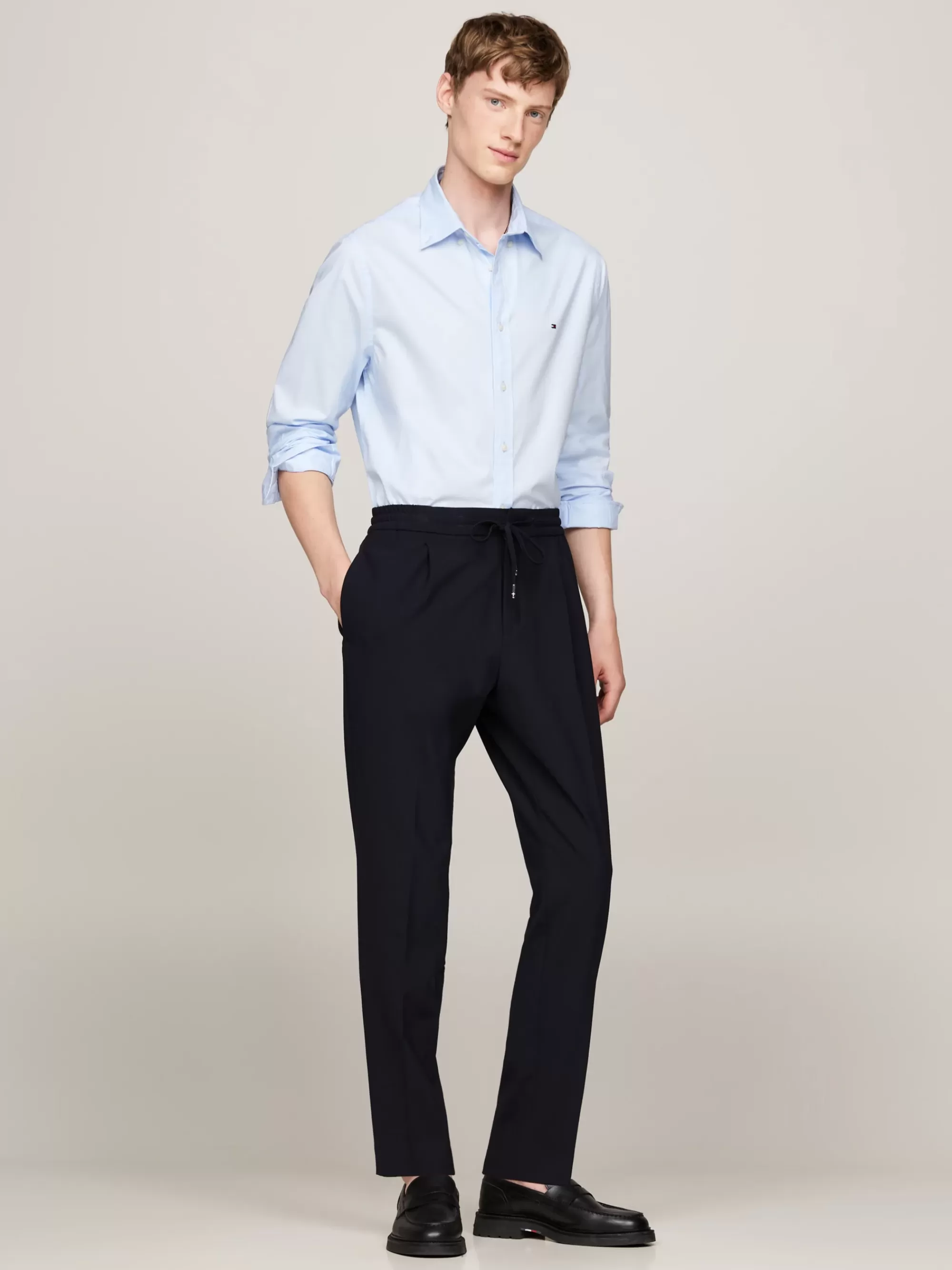 Overhemden*Tommy Hilfiger TH Flex Regular Fit Poplin Overhemd SWEET BLUE
