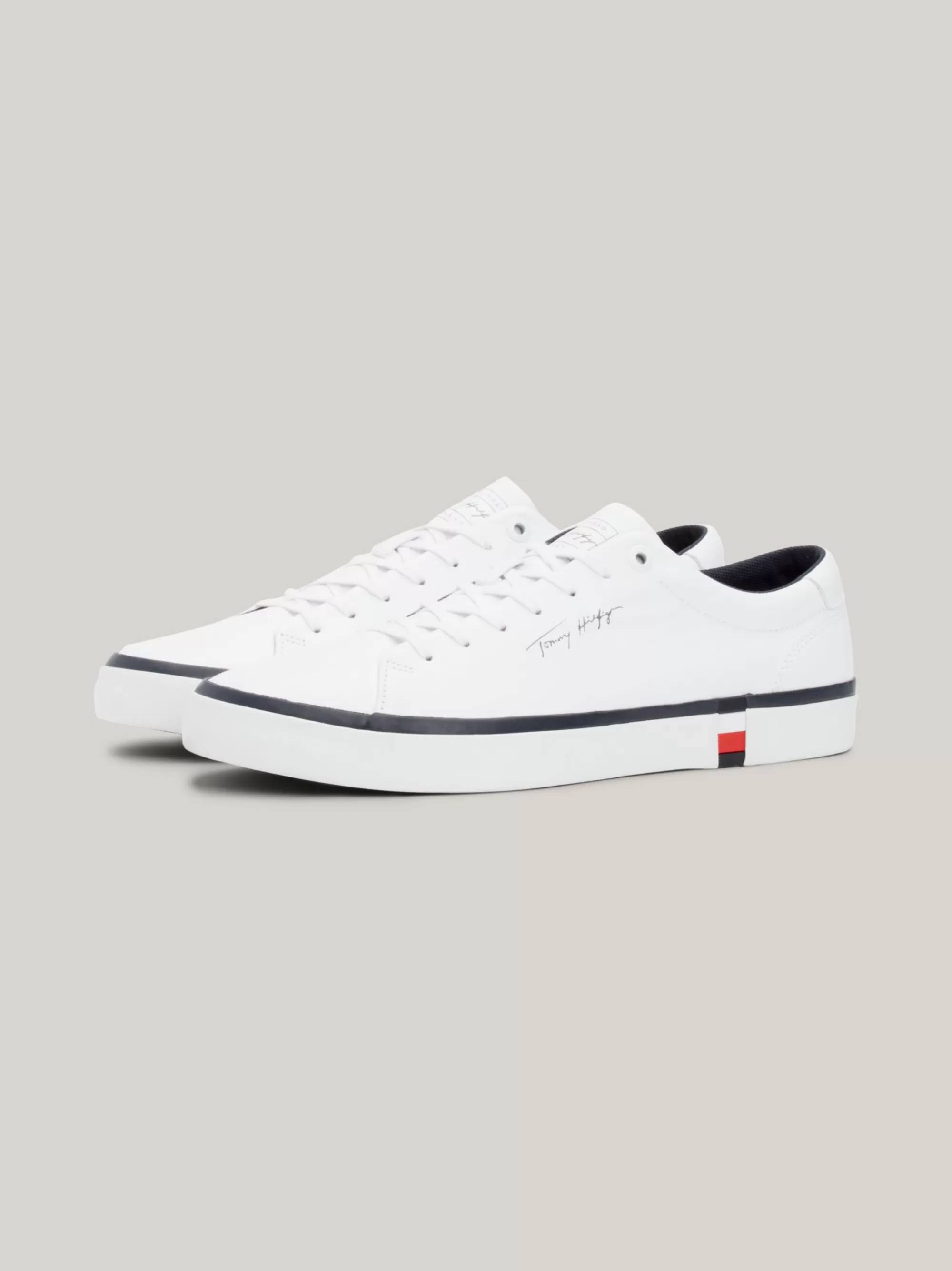 White Trainers | Sneakers*Tommy Hilfiger TH Modern Leren Sneakers Met Signature-tape WHITE
