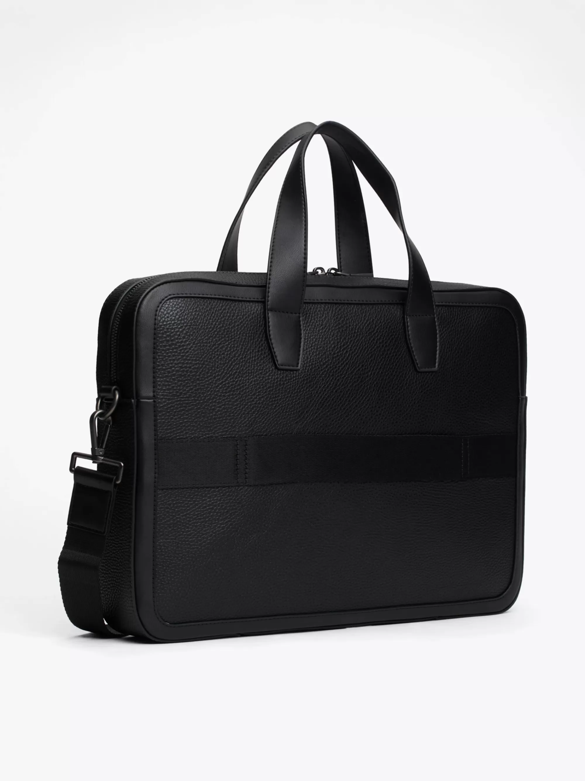 Aktetassen*Tommy Hilfiger TH Monogram Gegranuleerde Laptoptas BLACK