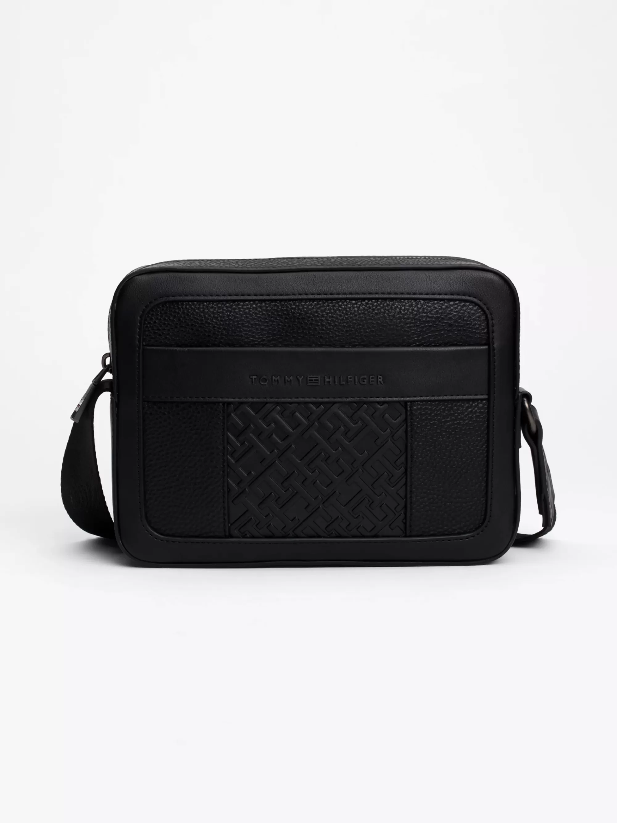 Crossbodytassen*Tommy Hilfiger TH Monogram Getextureerde Reportertas BLACK