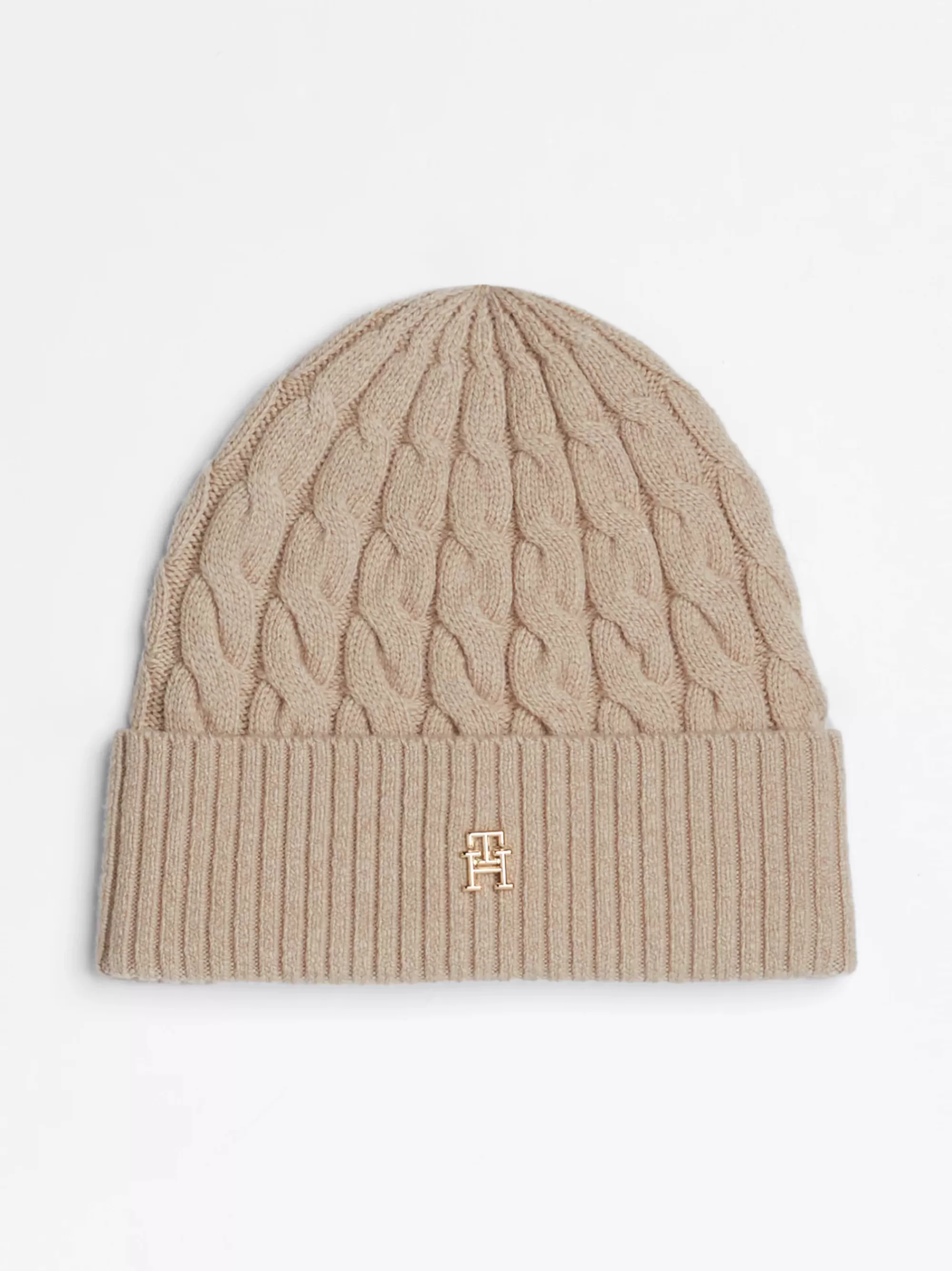 Mutsen | Mutsen & Sjaals*Tommy Hilfiger TH Monogram Kabelgebreide Beanie BEIGE