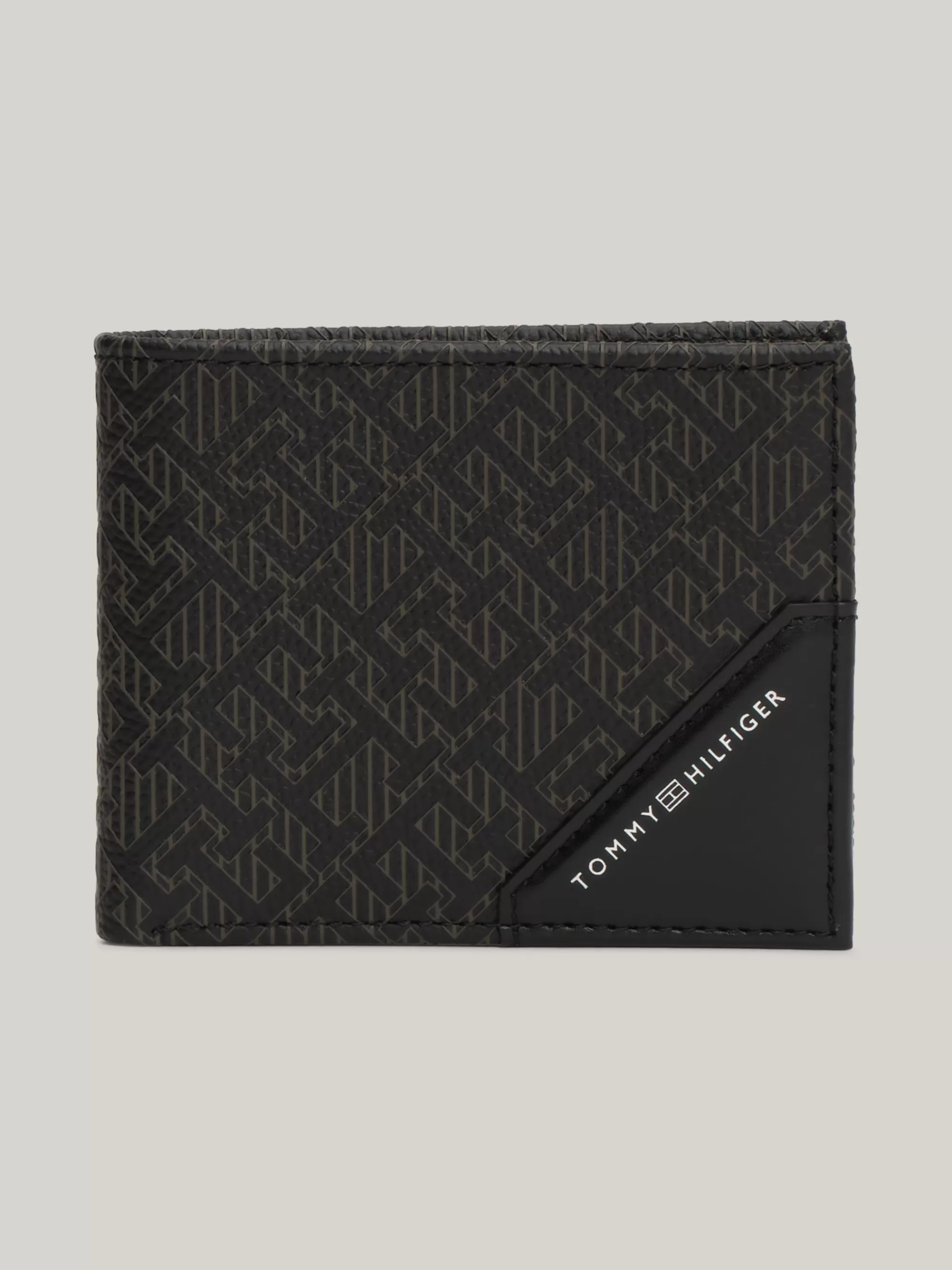 Portemonnees & Sleutelhangers*Tommy Hilfiger TH Monogram Kleine Leren Portemonnee BLACK