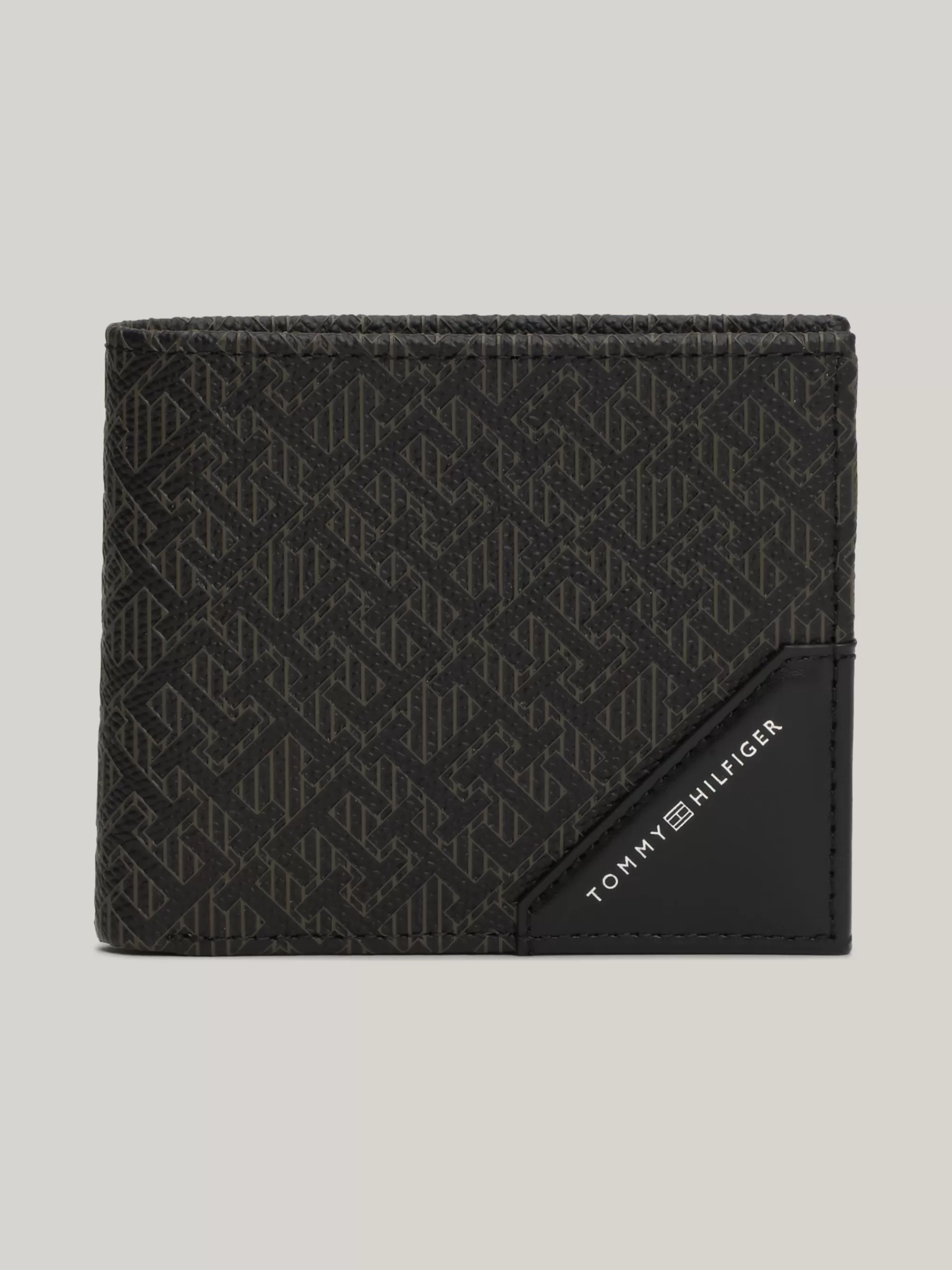 Portemonnees & Sleutelhangers*Tommy Hilfiger TH Monogram Leren Bifold Portemonnee BLACK