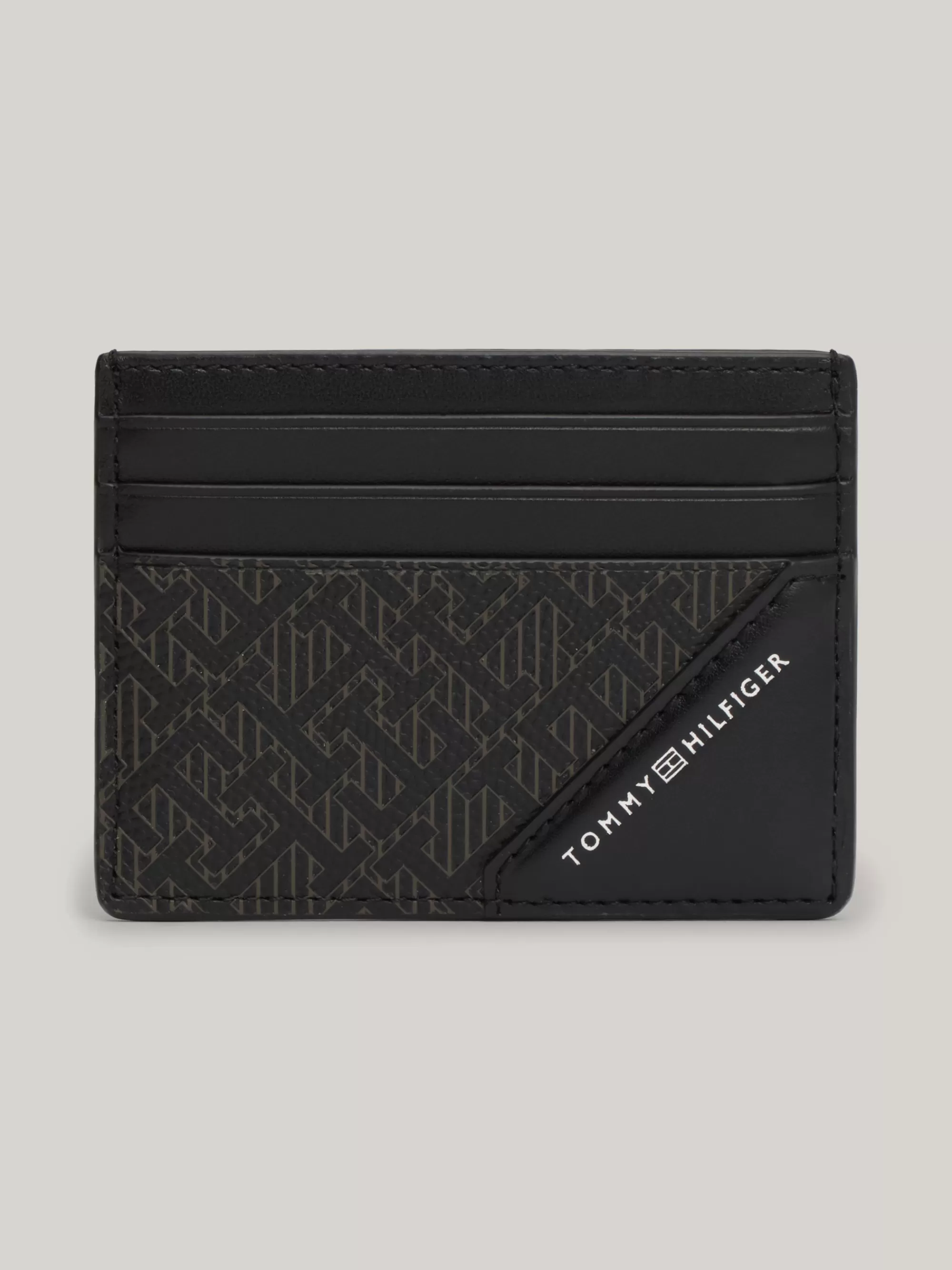 Portemonnees & Sleutelhangers*Tommy Hilfiger TH Monogram Leren Creditcardhouder BLACK