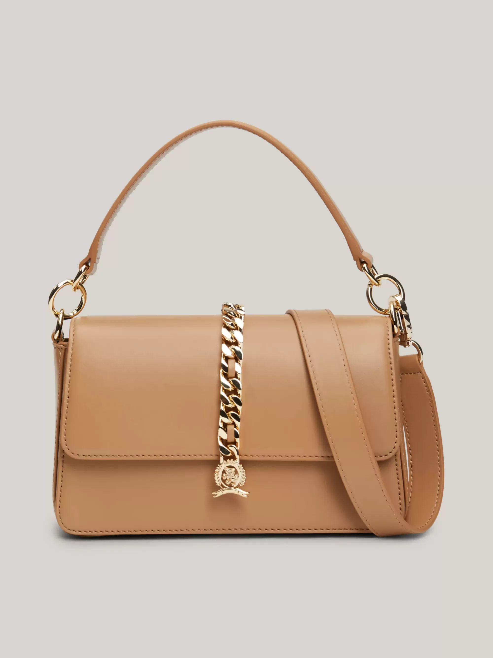 Crossbodytassen*Tommy Hilfiger TH Monogram Leren Crossbodytas Met Ketting CLASSIC KHAKI