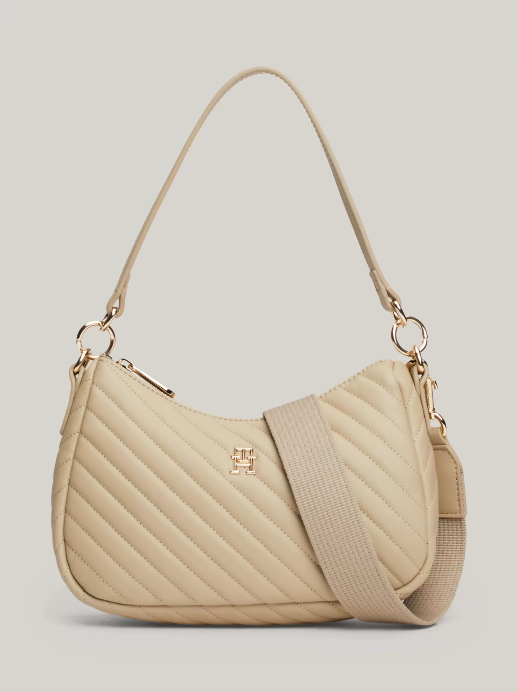 Schoudertassen*Tommy Hilfiger TH Monogram Quilted Schoudertas BEIGE