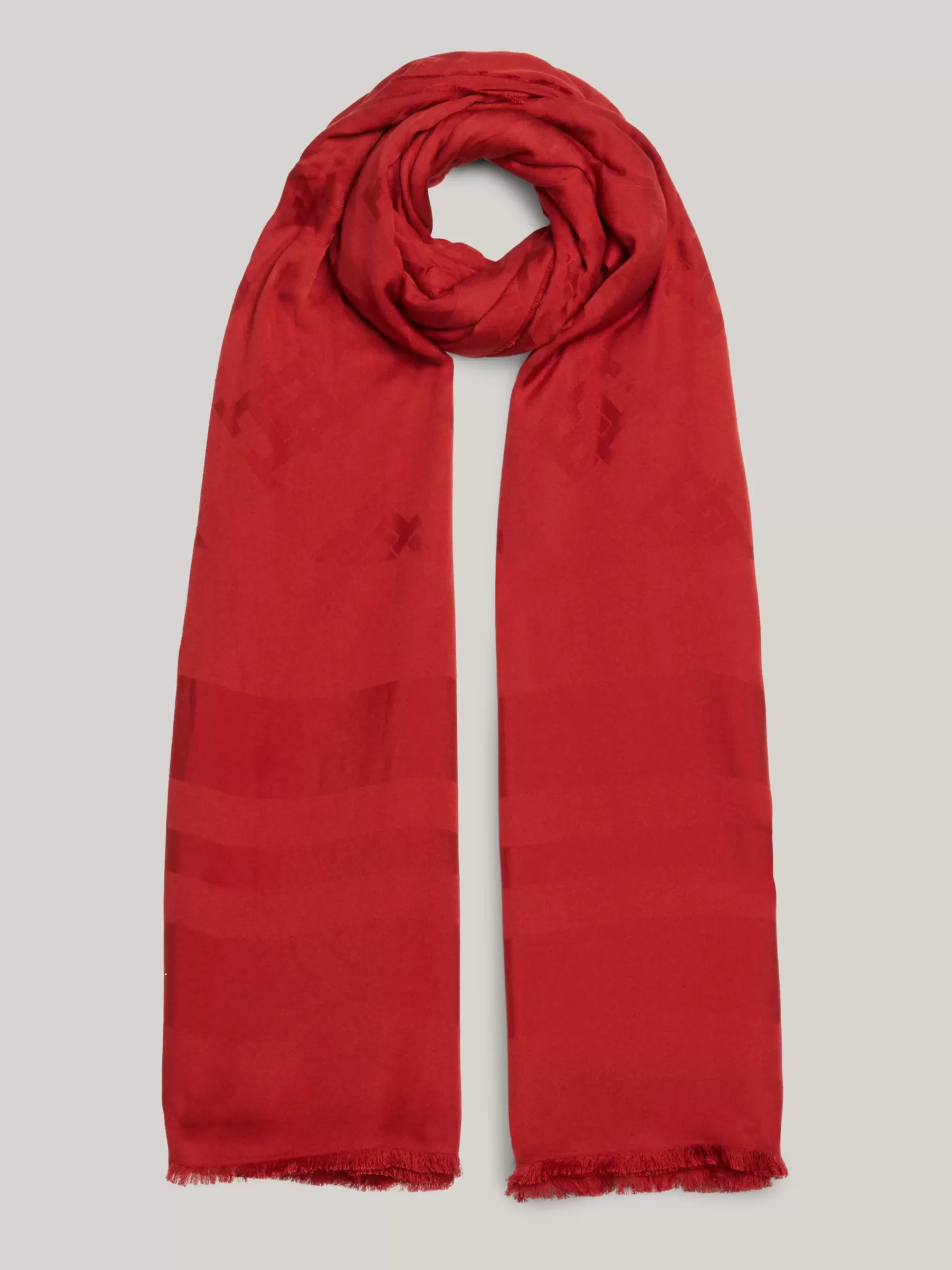 Sjaals | Sjaals*Tommy Hilfiger TH Monogram Sjaal Met Franje DARK MAGMA