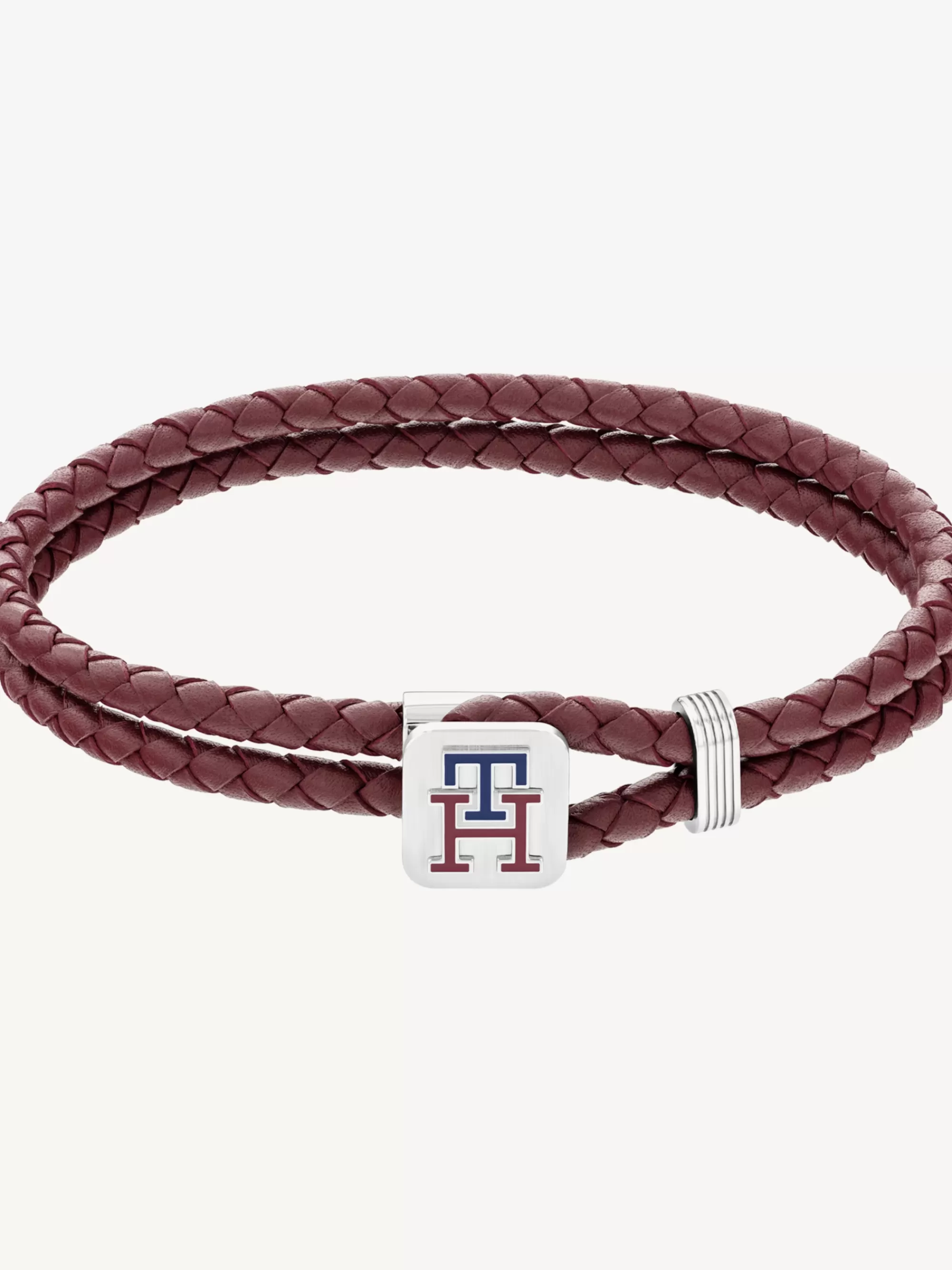 Sieraden & Manchetknopen*Tommy Hilfiger TH Monogram Wijnrode Leren Armband BURGUNDY