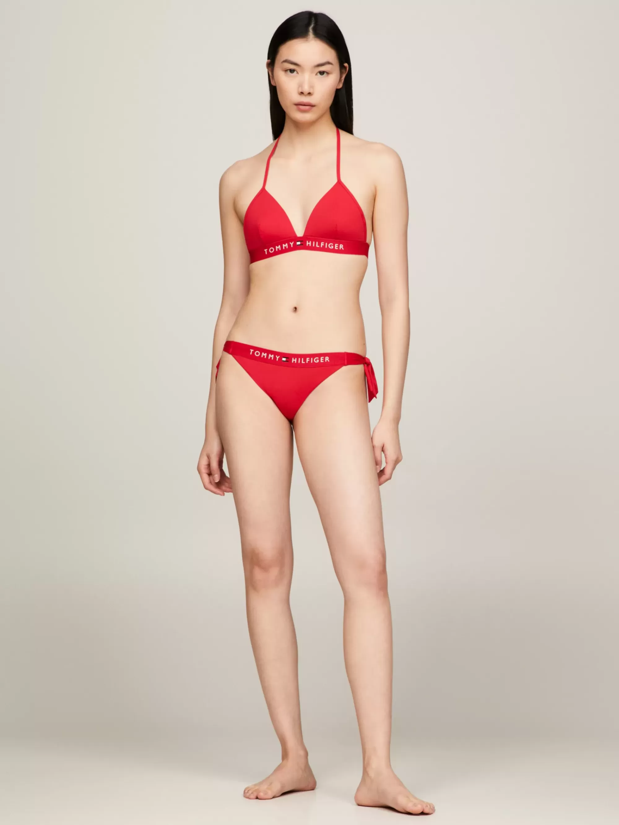 Swimwear*Tommy Hilfiger TH Original Halternek-bikinitop Met Triangelcups PRIMARY RED
