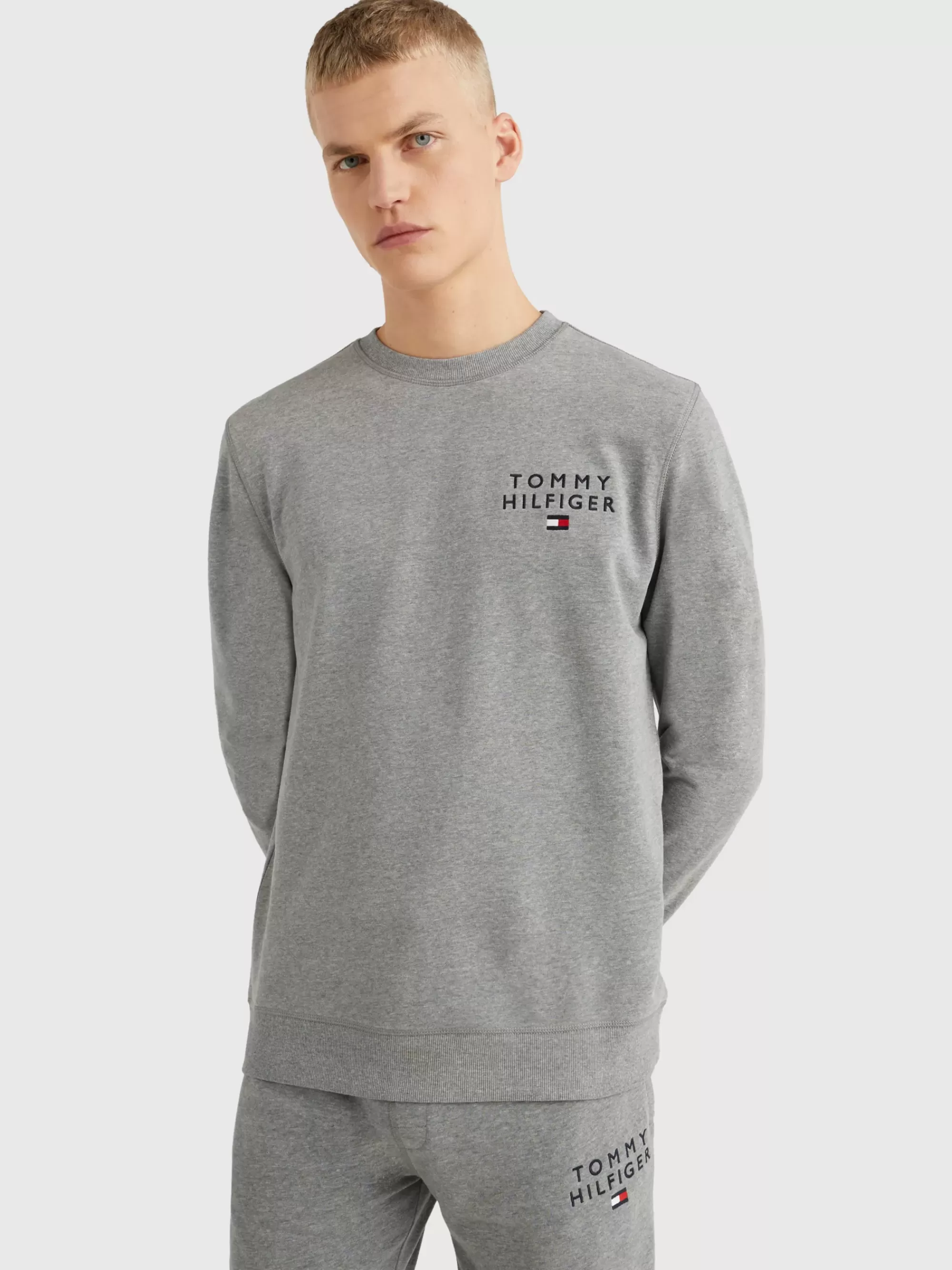 Loungewear*Tommy Hilfiger TH Original Lounge-trainingsshirt Met Logo MEDIUM GREY HEATHER