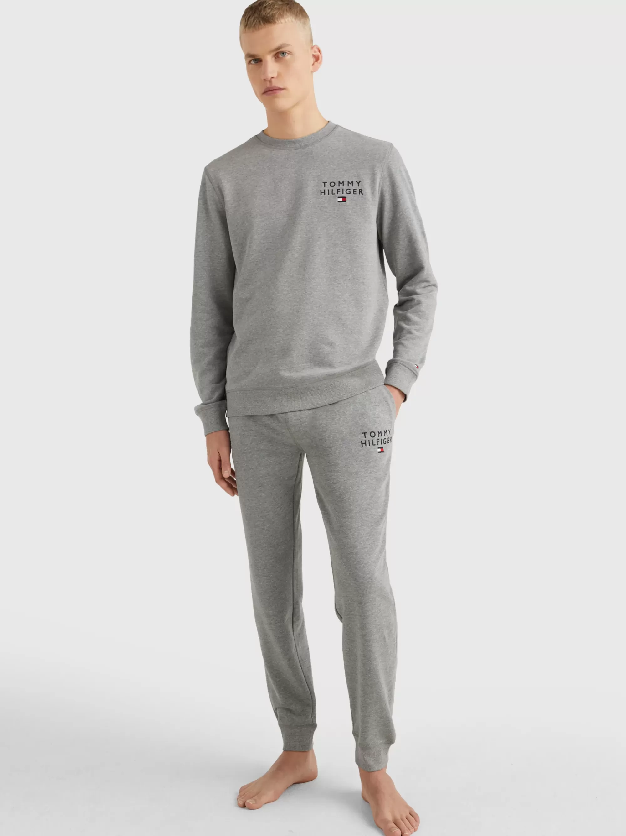 Loungewear*Tommy Hilfiger TH Original Lounge-trainingsshirt Met Logo MEDIUM GREY HEATHER
