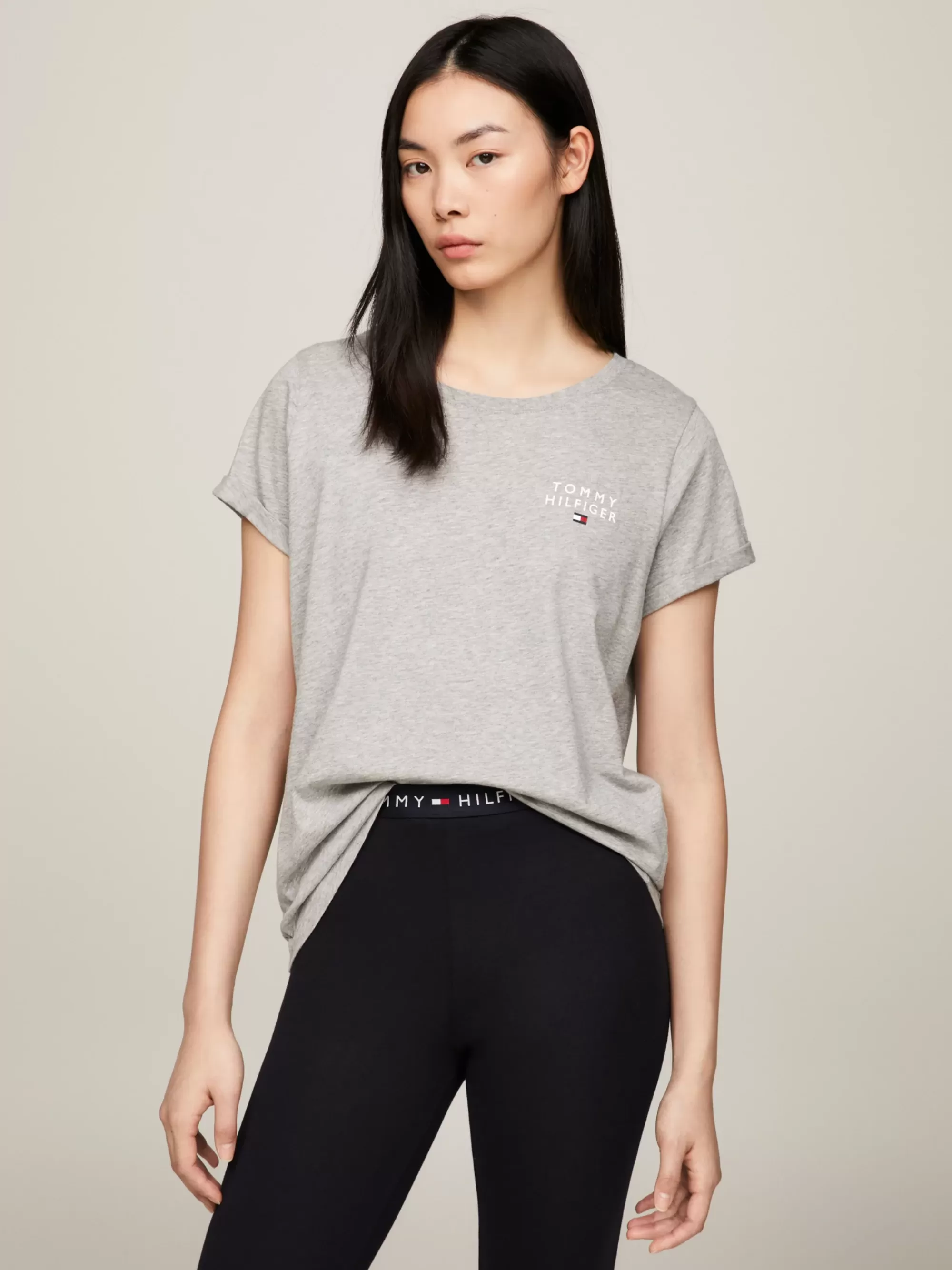 Loungewear*Tommy Hilfiger TH Original Lounge-T-shirt Met Logo LIGHT GREY HEATHER