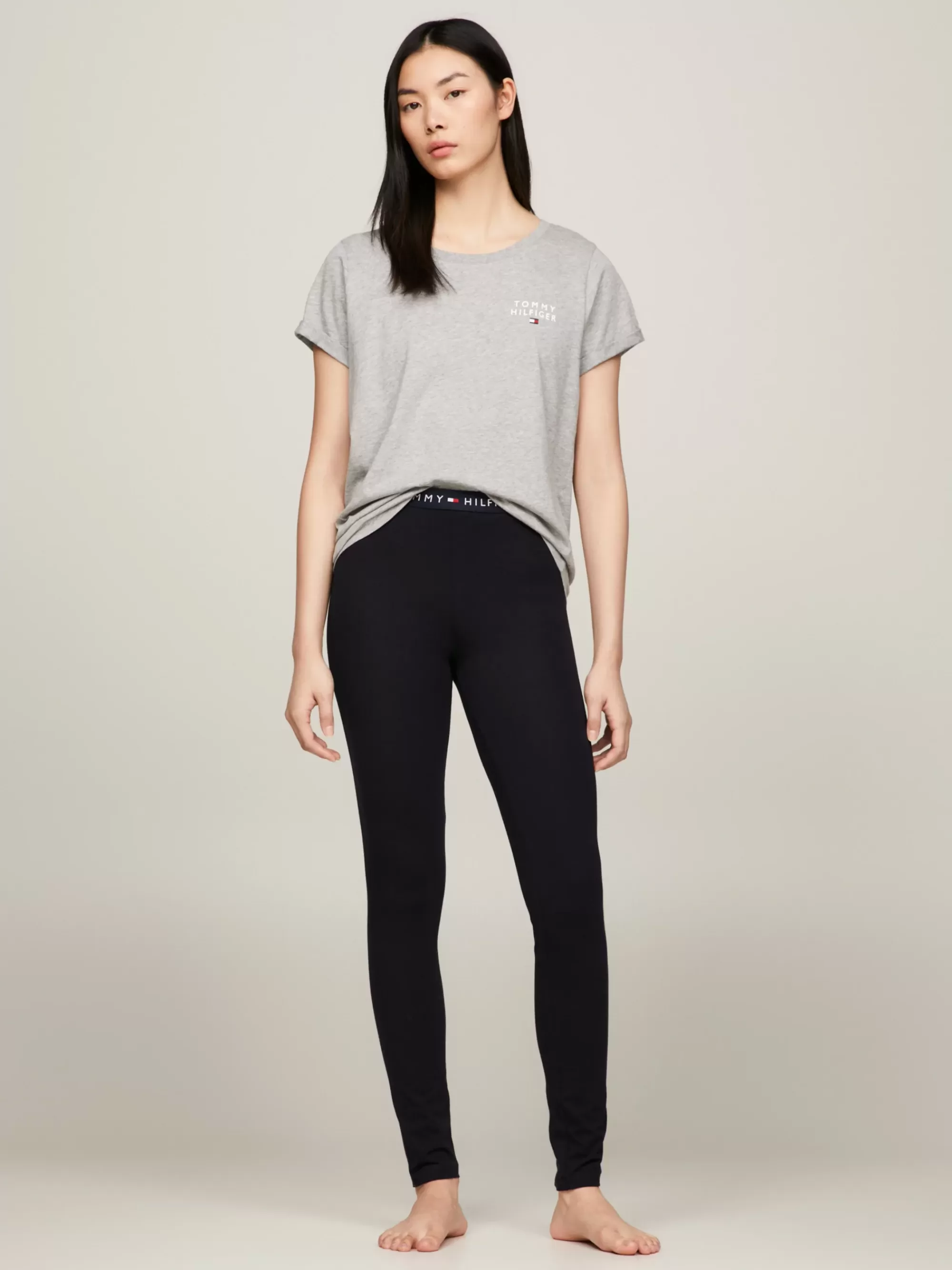 Loungewear*Tommy Hilfiger TH Original Lounge-T-shirt Met Logo LIGHT GREY HEATHER
