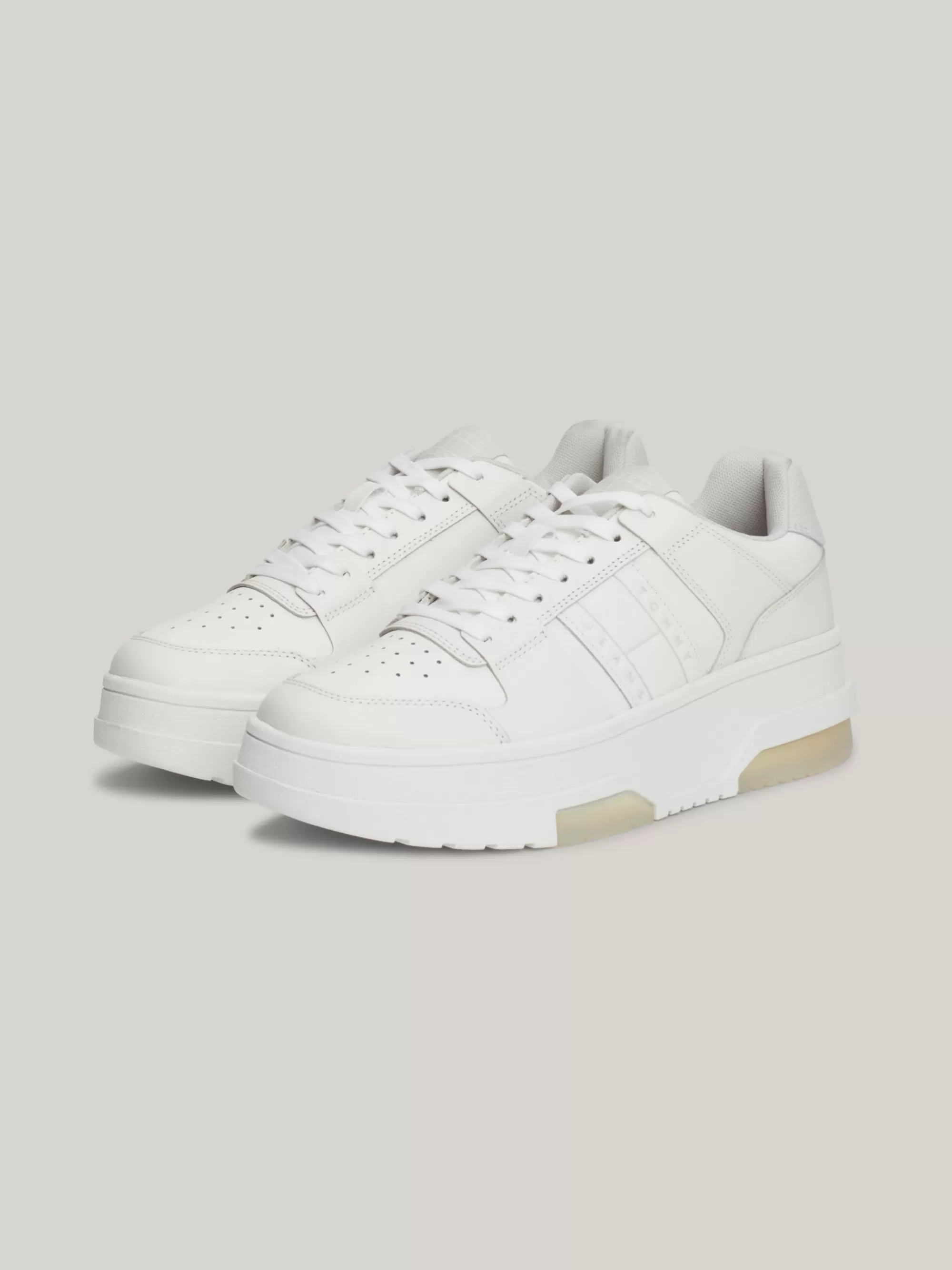 Sneakers*Tommy Hilfiger The Brooklyn Leren Platformsneaker STRATUS GREY