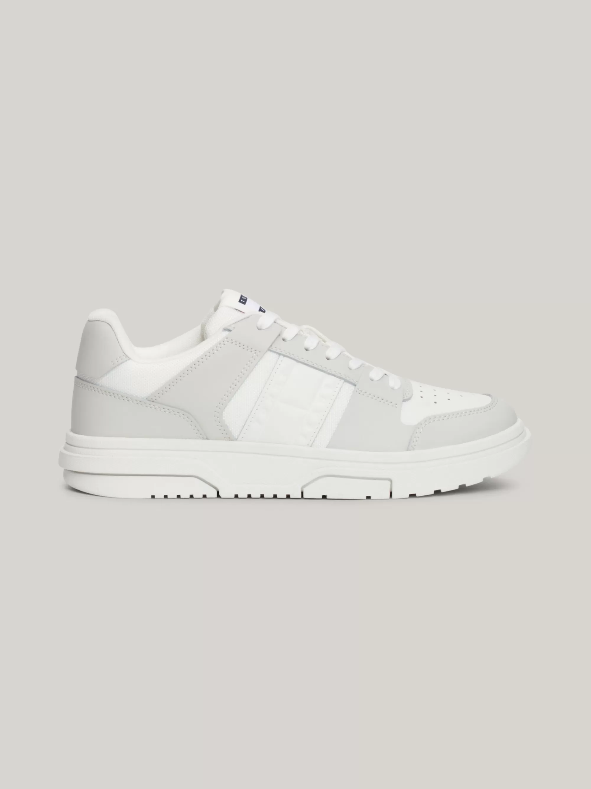 Sneakers*Tommy Hilfiger The Brooklyn Leren Sneaker Met Contrastpanelen STRATUS GREY