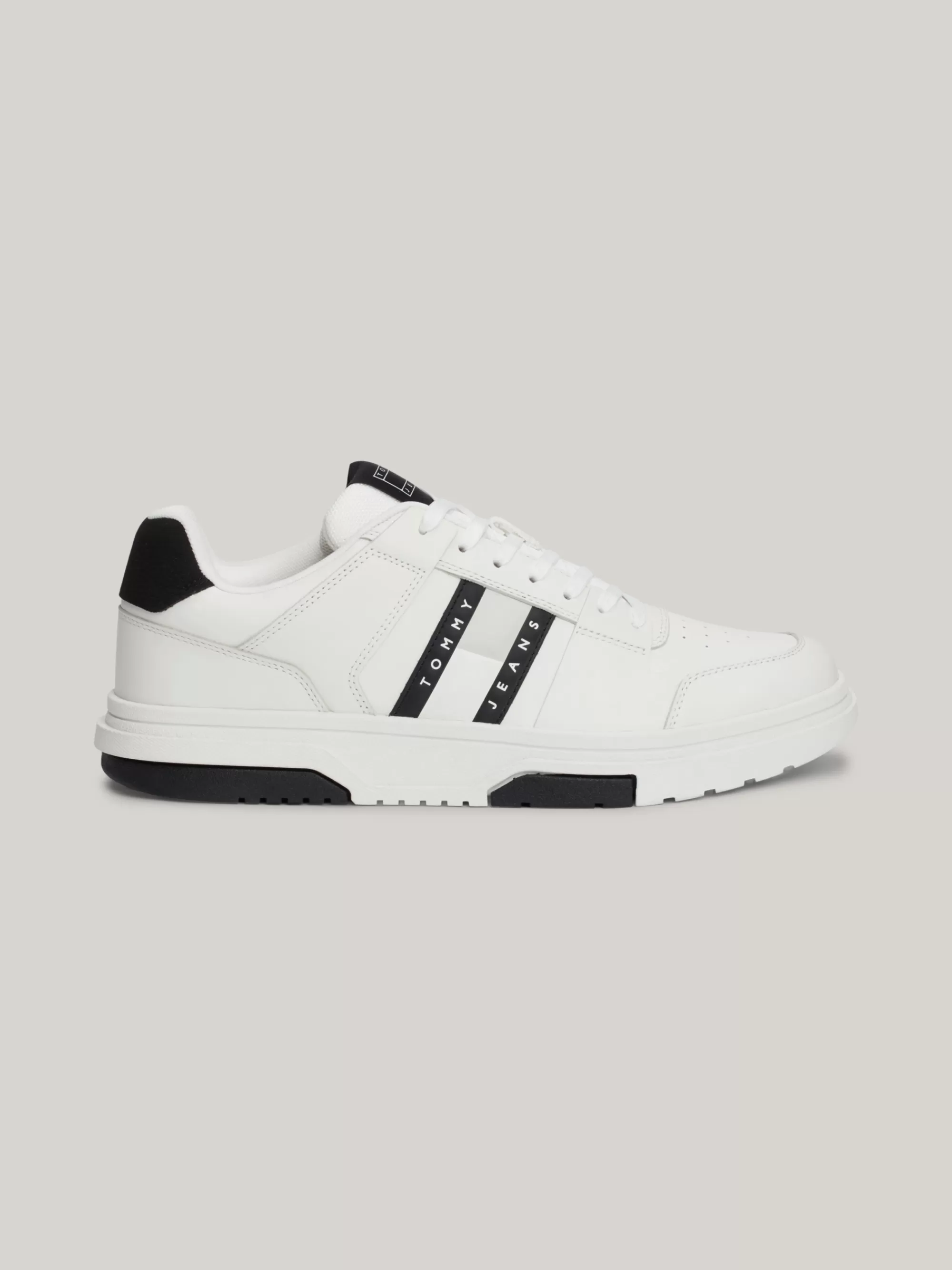 White Trainers | Sneakers*Tommy Hilfiger The Brooklyn Leren Sneaker Met Fijne Profielzool BLACK