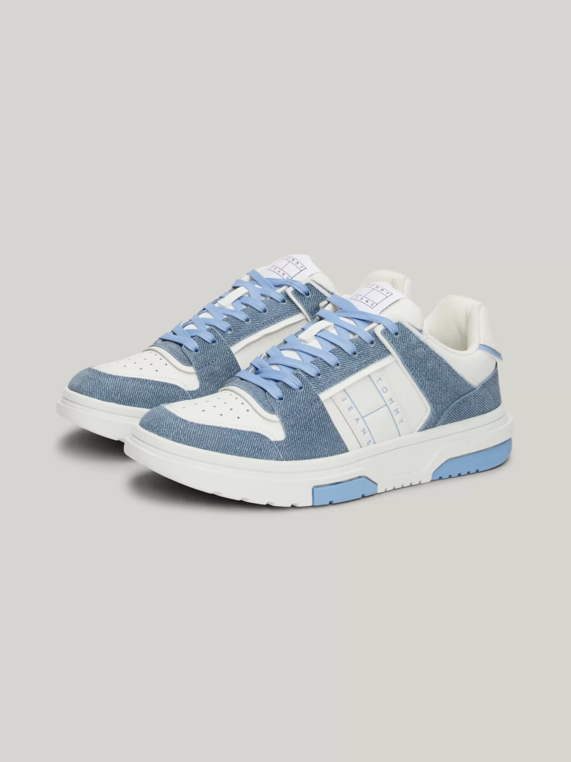 Sneakers*Tommy Hilfiger The Brooklyn Sneaker Van Leer En Denim WESTSIDE BLUE