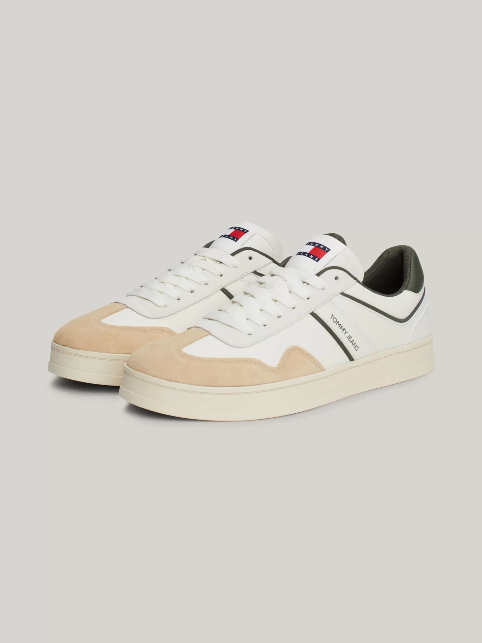 White Trainers | Sneakers*Tommy Hilfiger The Greenwich Leren Sneaker Met Colour-pop IVORY