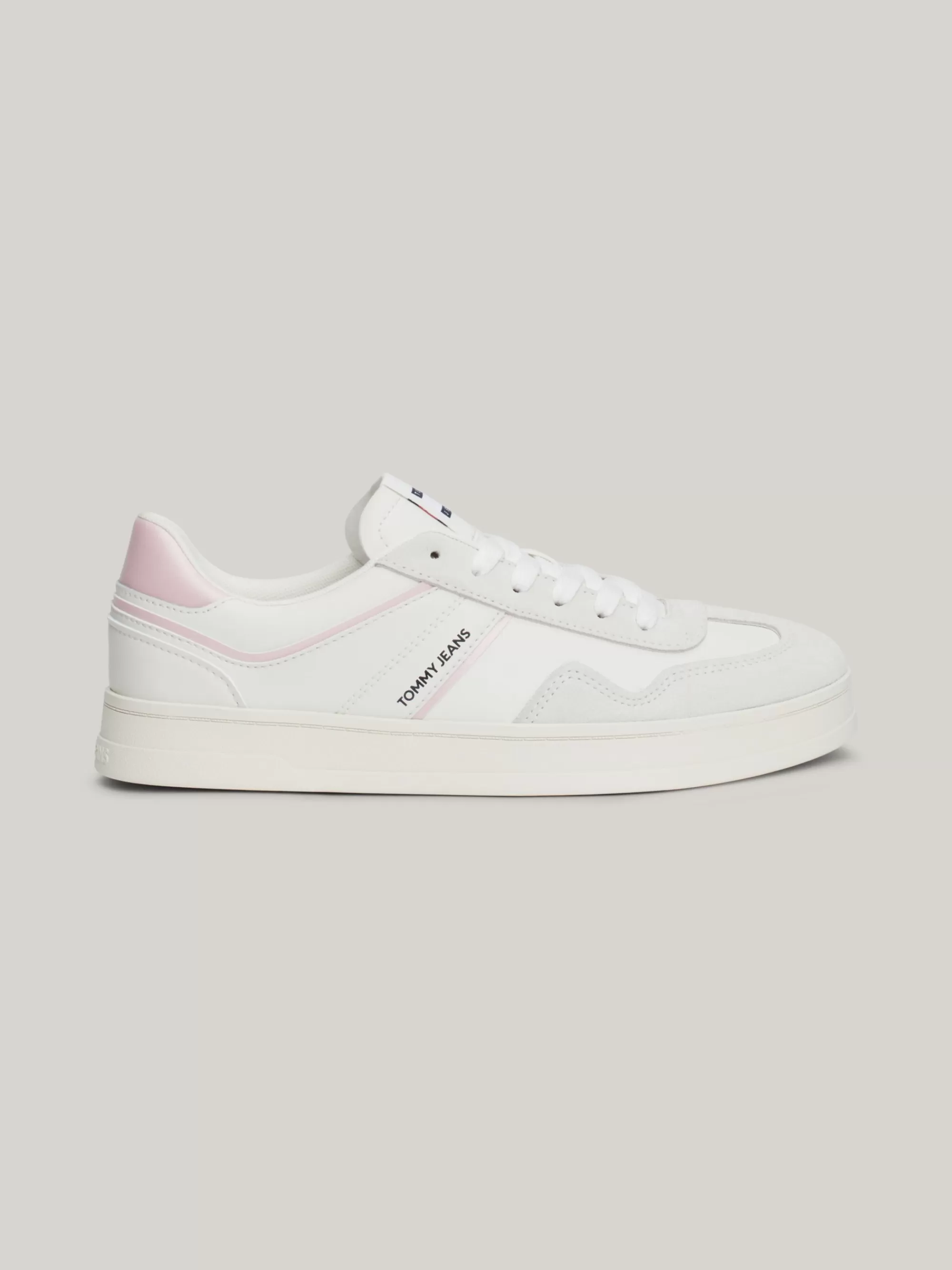 Sneakers*Tommy Hilfiger The Greenwich Leren Sneaker Met Logo MISTY PINK