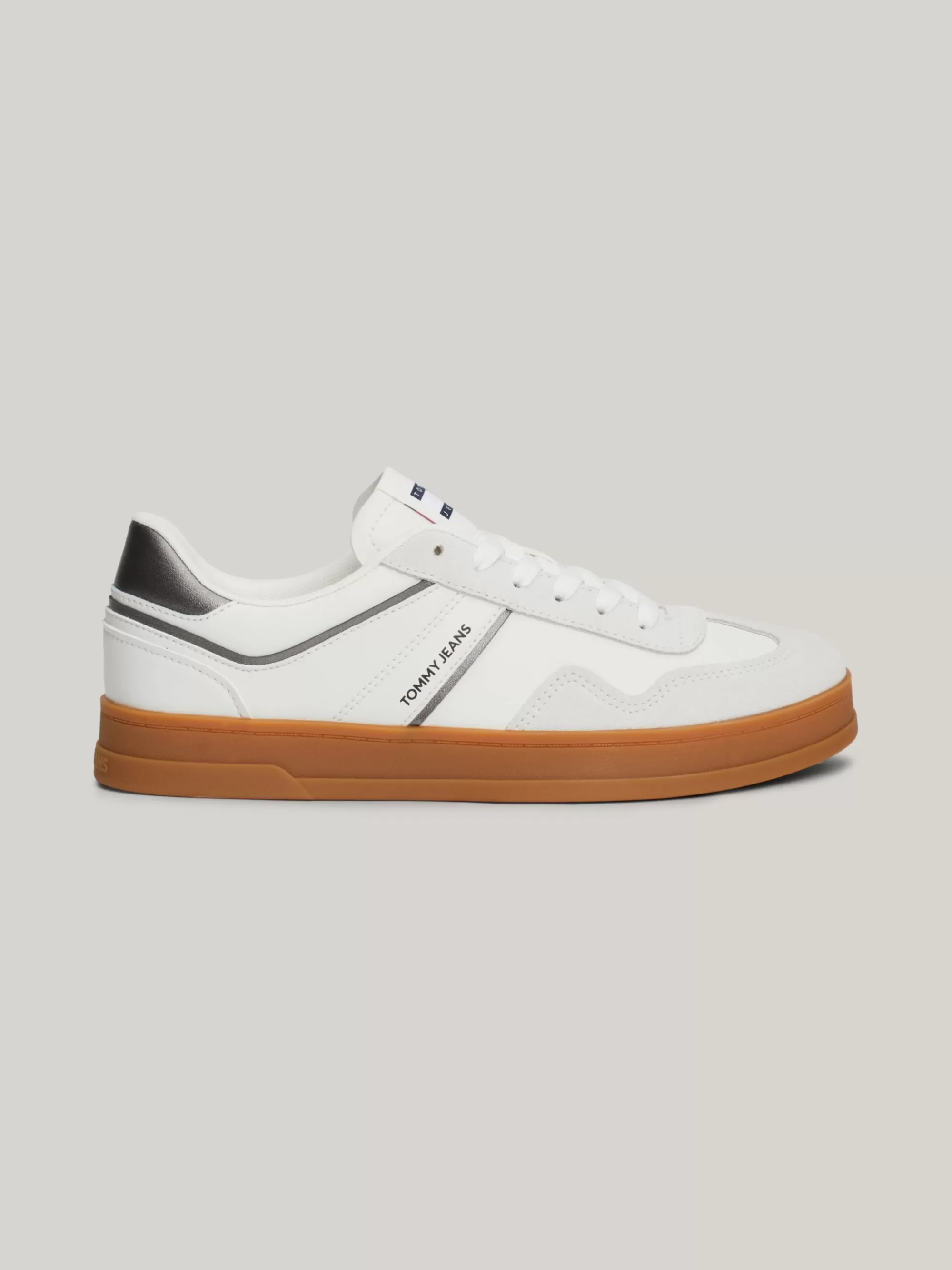 Sneakers*Tommy Hilfiger The Greenwich Leren Sneaker Met Logo WARM STONE