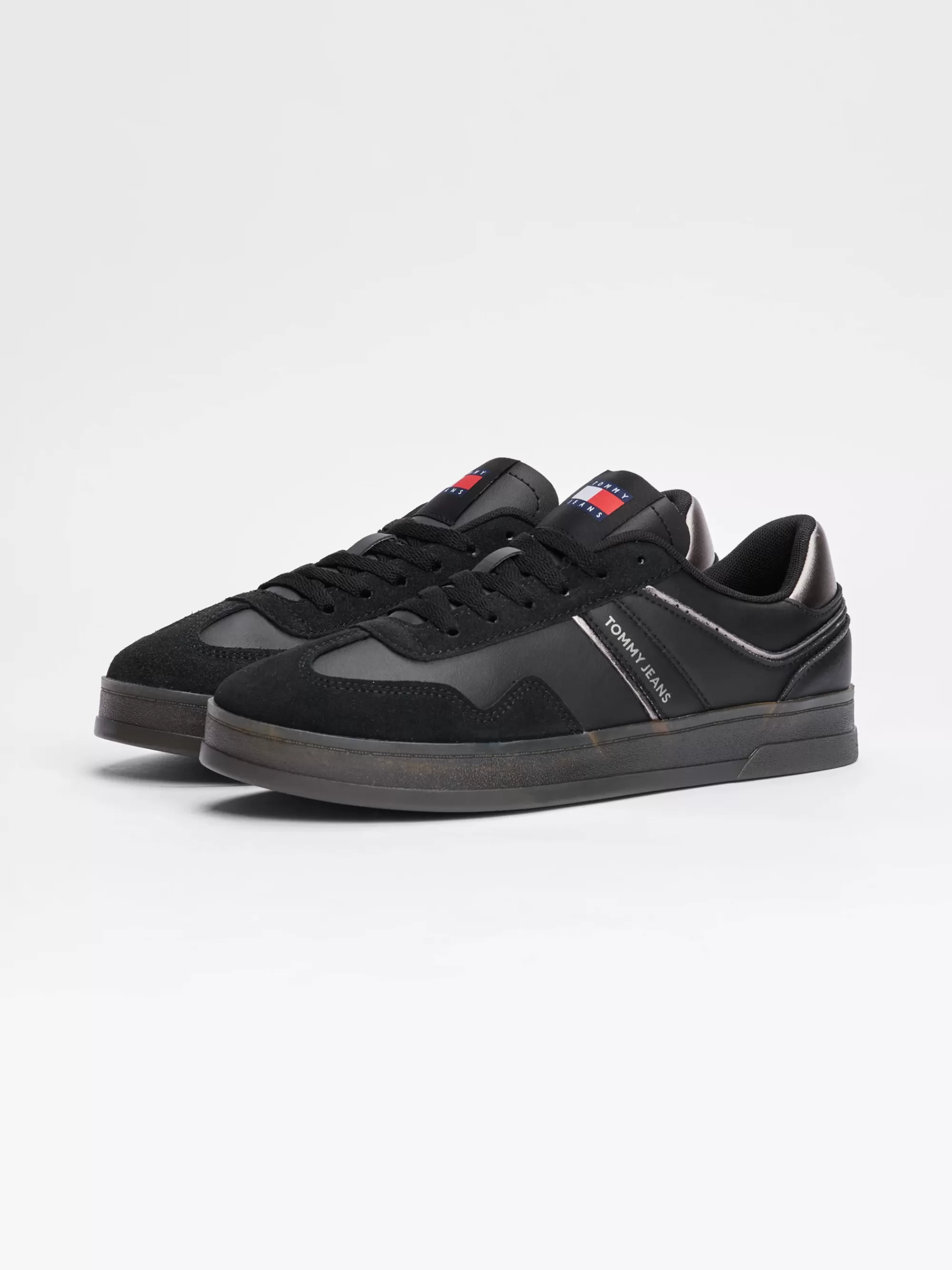 Sneakers*Tommy Hilfiger The Greenwich Leren Sneaker Met Logo BLACK