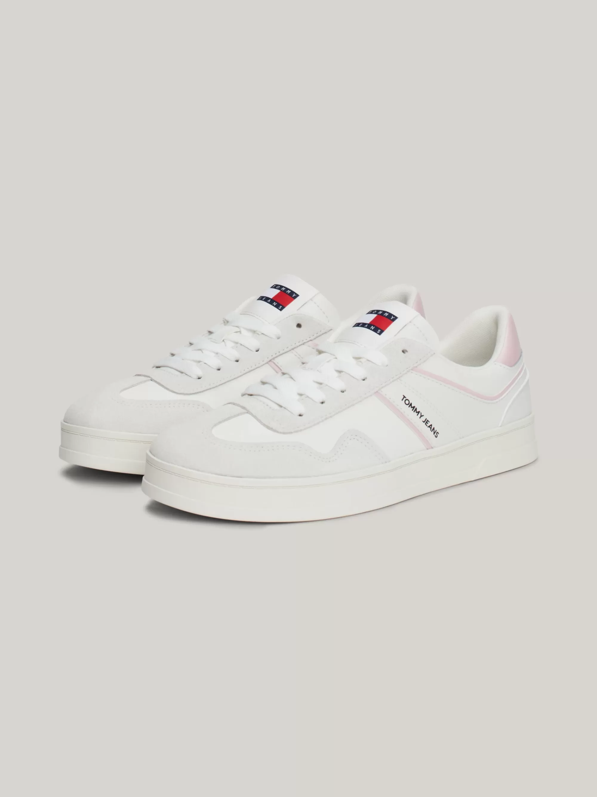Sneakers*Tommy Hilfiger The Greenwich Leren Sneaker Met Logo MISTY PINK
