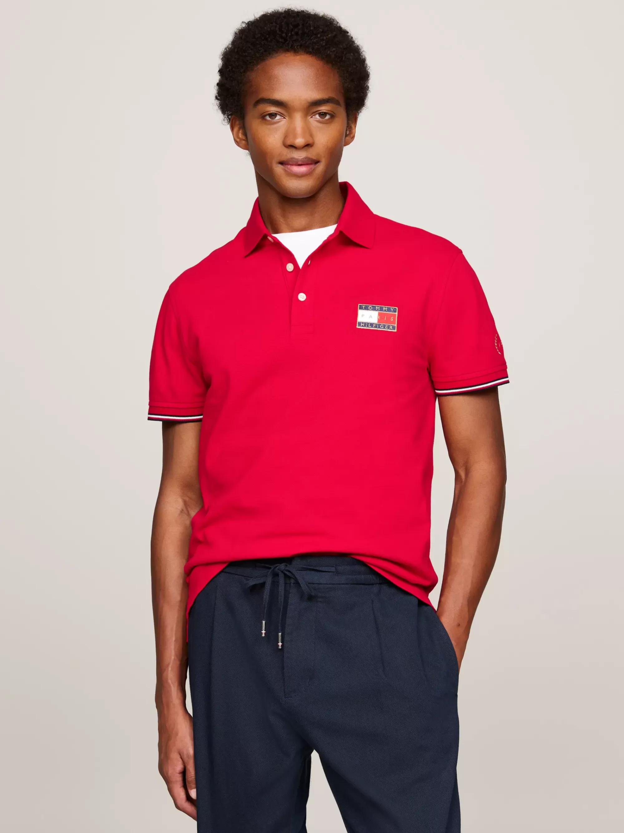 Polo's*Tommy Hilfiger Paris 1985 Slim Fit Poloshirt PRIMARY RED
