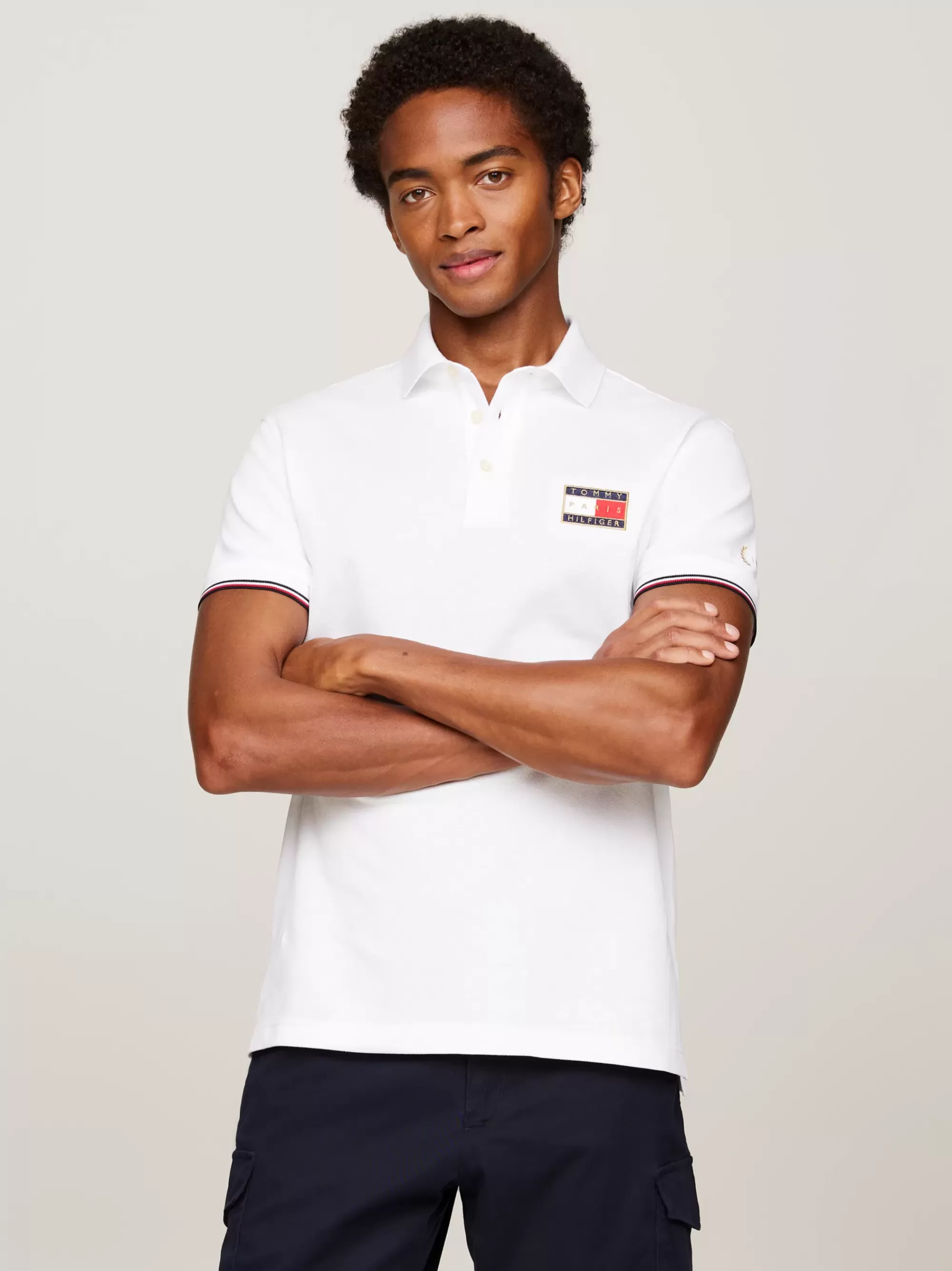 Polo's*Tommy Hilfiger Paris 1985 Slim Fit Poloshirt WHITE