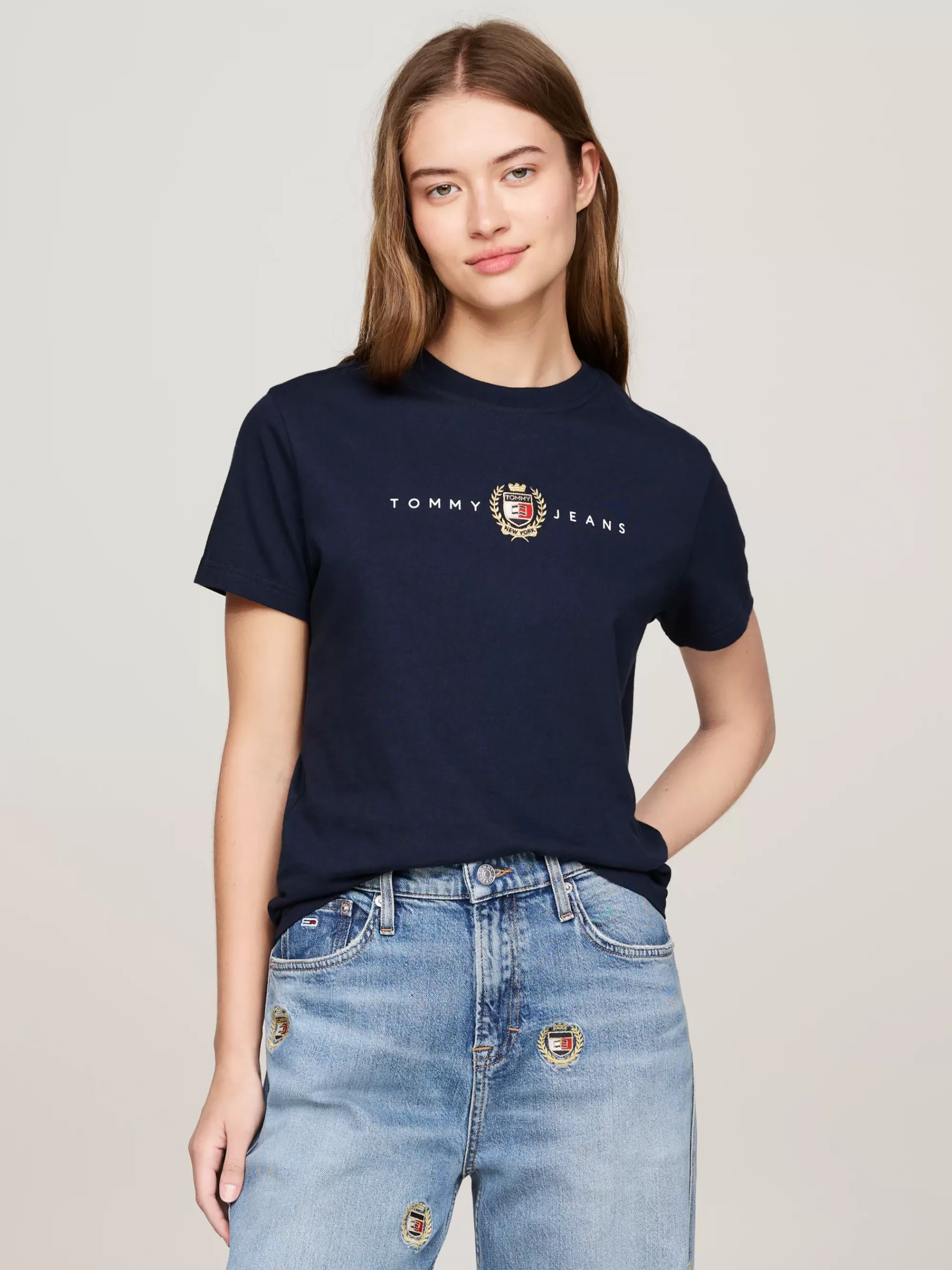 T-Shirts*Tommy Hilfiger Tommy Prep T-shirt Met Ronde Hals DARK NIGHT NAVY