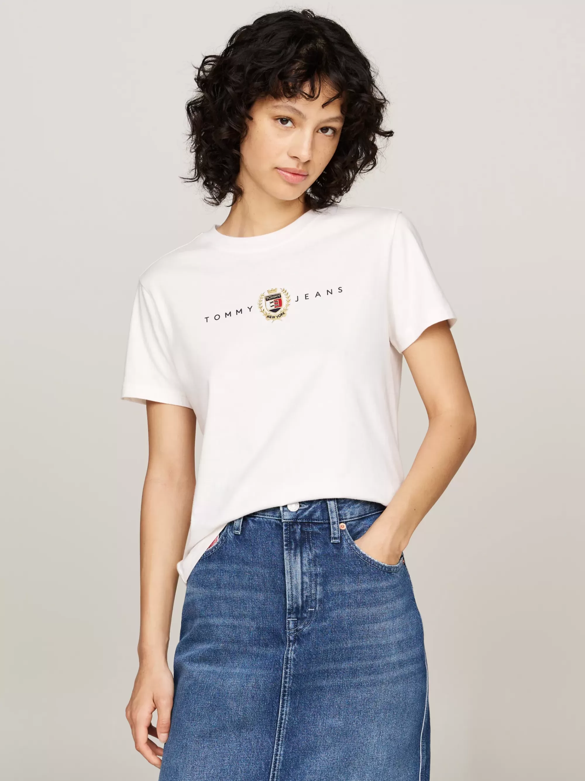 T-Shirts*Tommy Hilfiger Tommy Prep T-shirt Met Ronde Hals ANCIENT WHITE