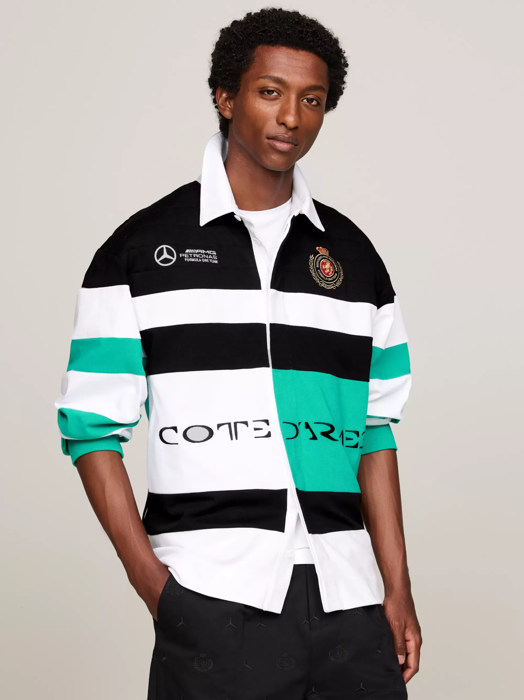 Polo's*Tommy Hilfiger Tommy X Mercedes F1 X CR Colour-blocked Rugbyshirt BLACK
