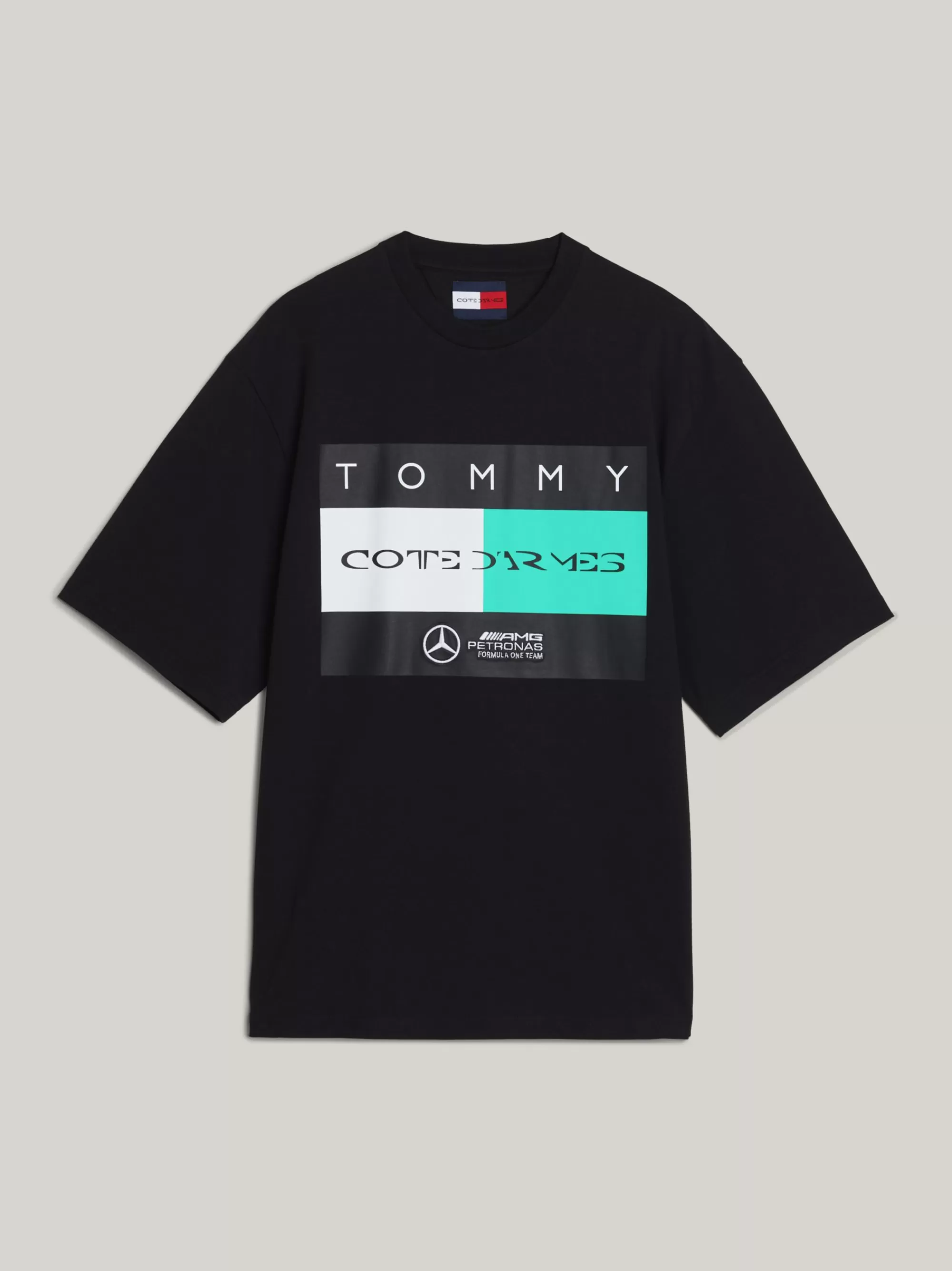 T-Shirts*Tommy Hilfiger Tommy X Mercedes F1 X CR T-shirt Met Vlaglogo BLACK