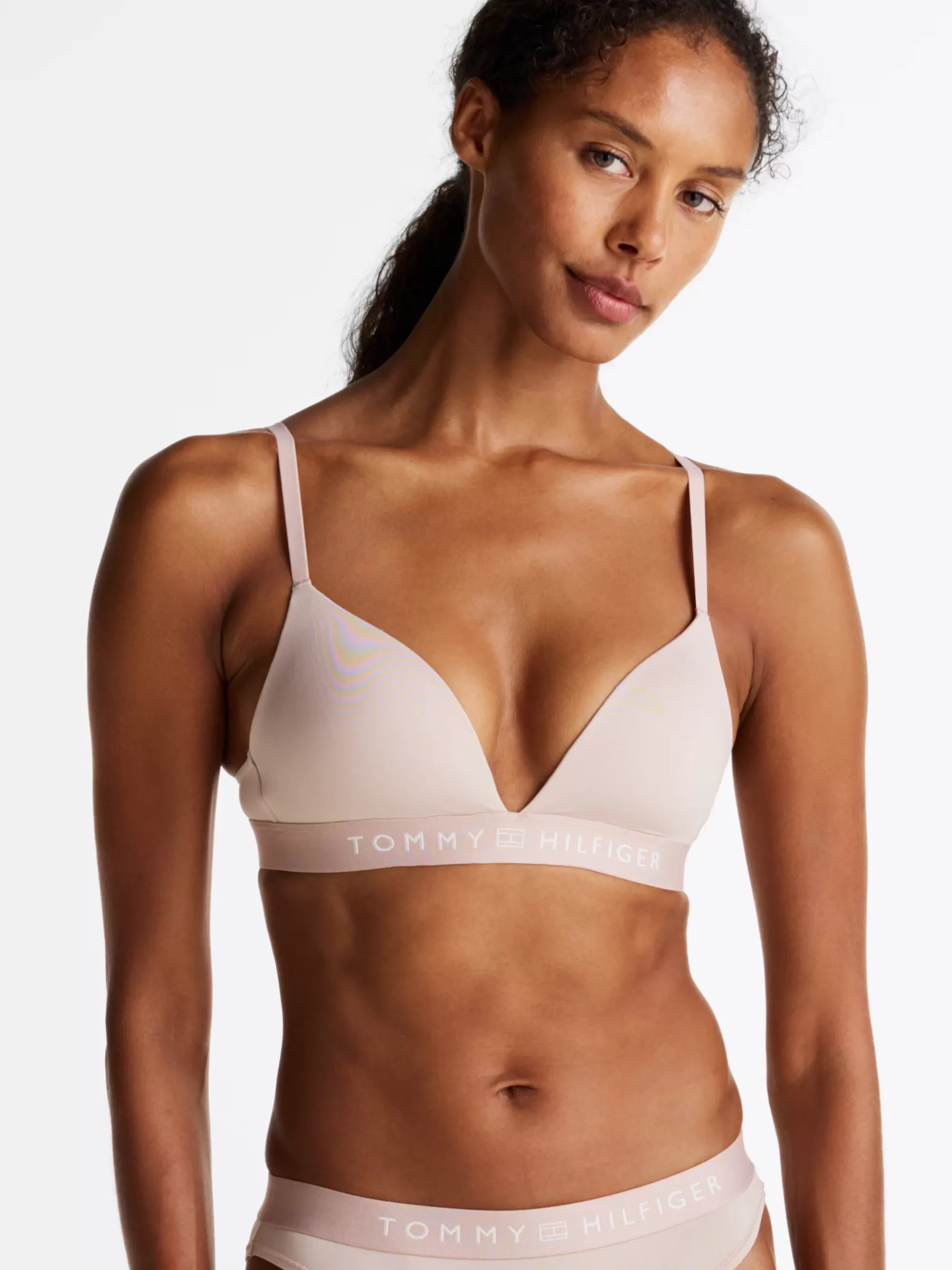Bh's | Lingerie*Tommy Hilfiger Triangel-bh Met Vulling En Logo BALANCED BEIGE